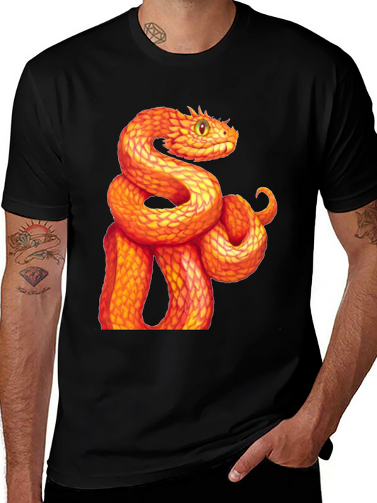 Orange Snake Graphic T-Shirt