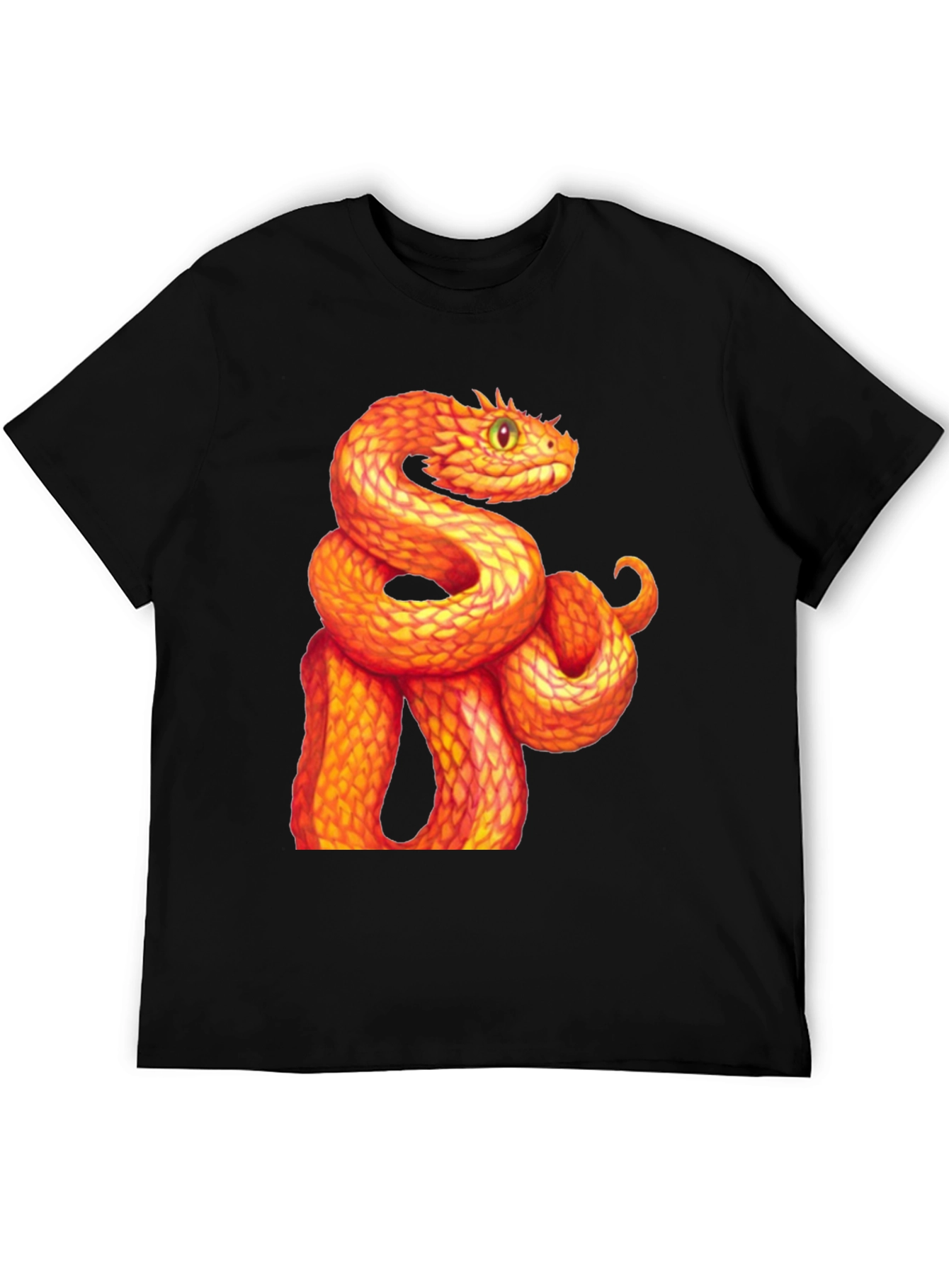Orange Snake Graphic T-Shirt