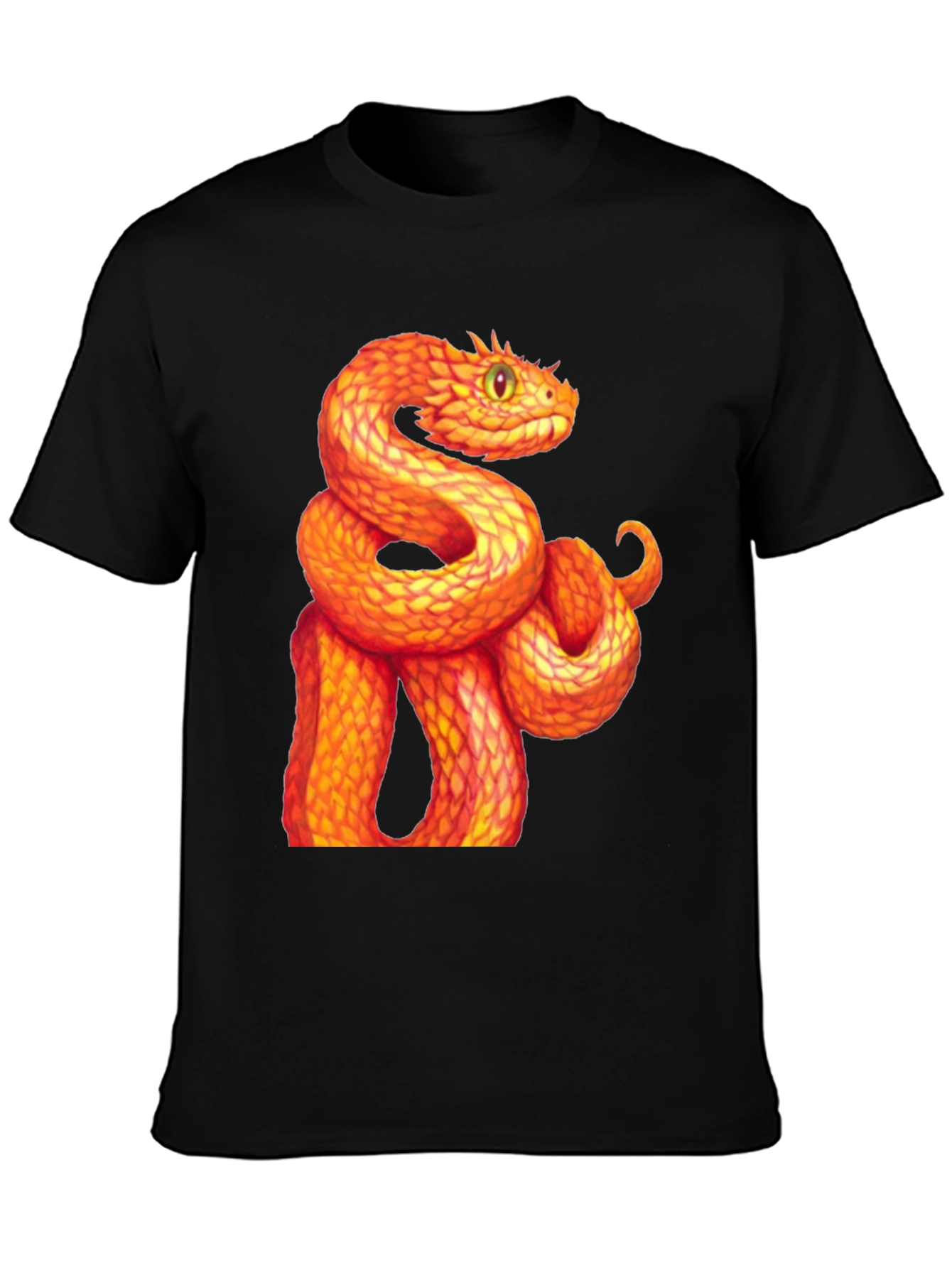 Orange Snake Graphic T-Shirt