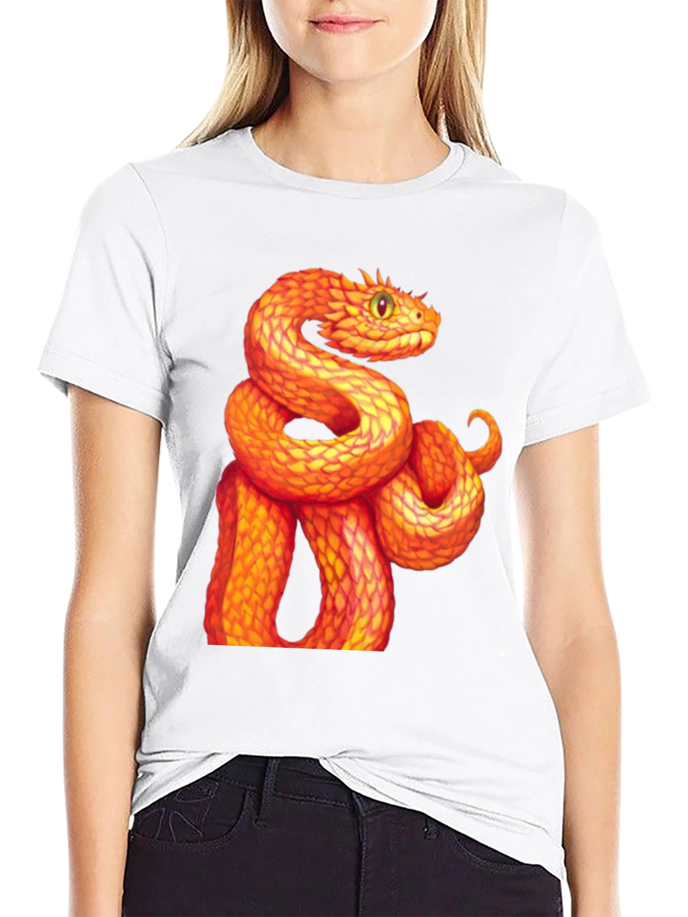 Orange Snake Graphic T-Shirt