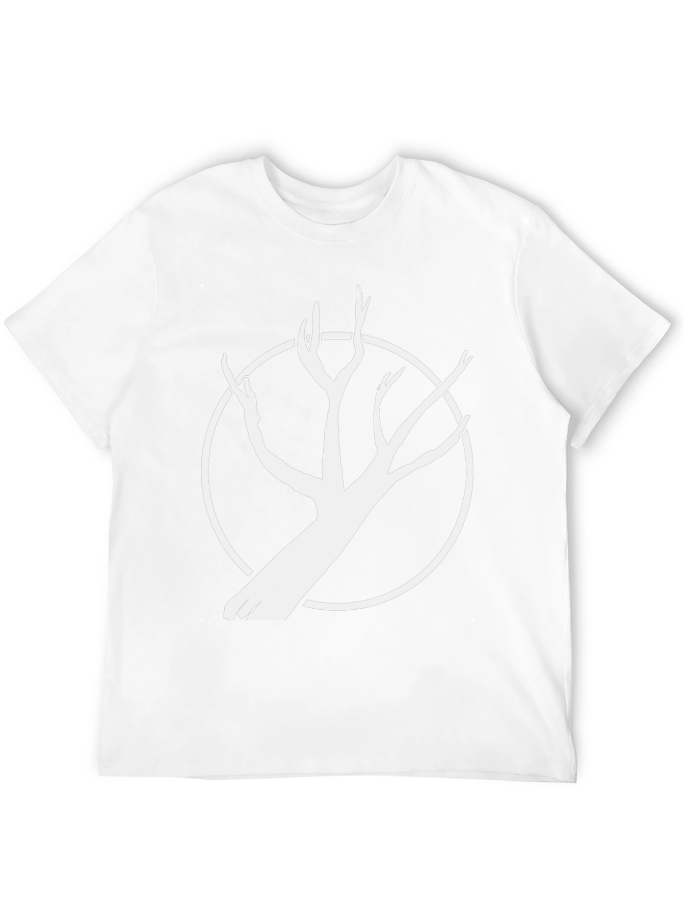Black Tee with White Tree Circle Graphic