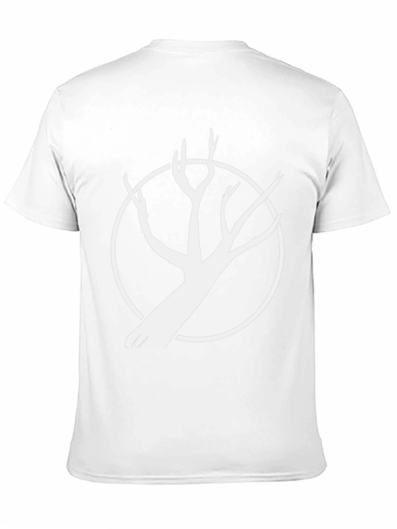 Black Tee with White Tree Circle Graphic