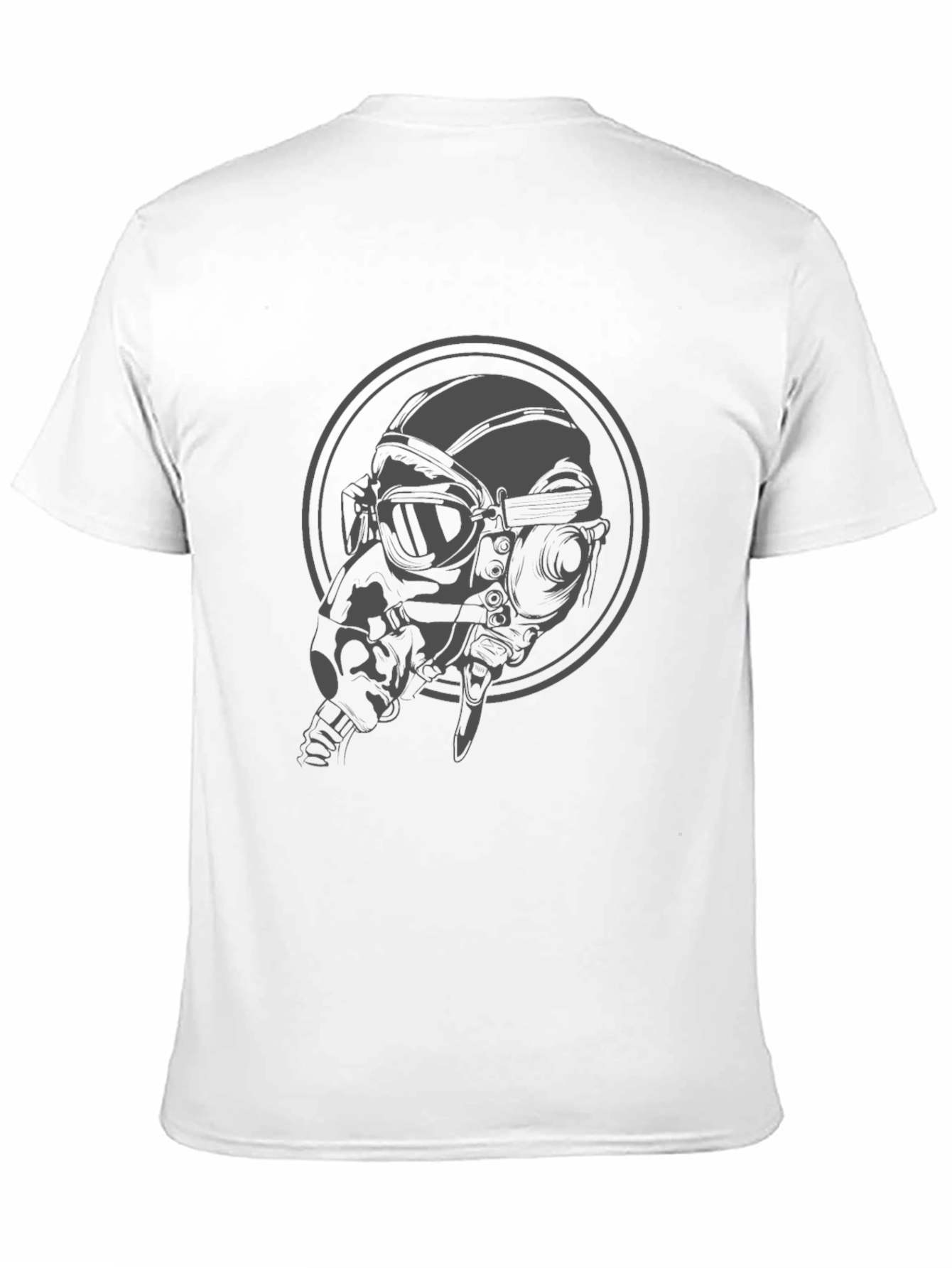 Steampunk Pilot Graphic Tee - Black Cotton T-Shirt