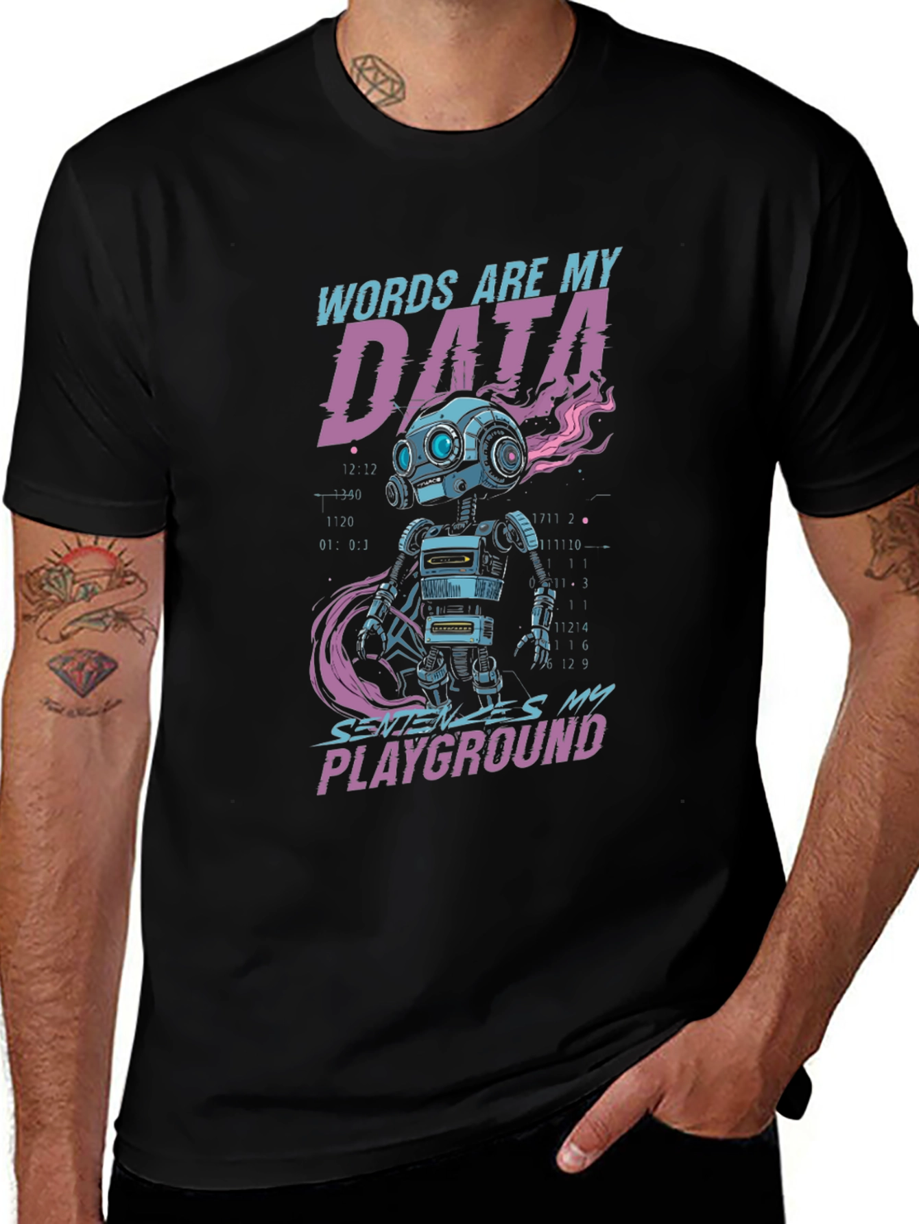 Words Are My Data Robot T-Shirt