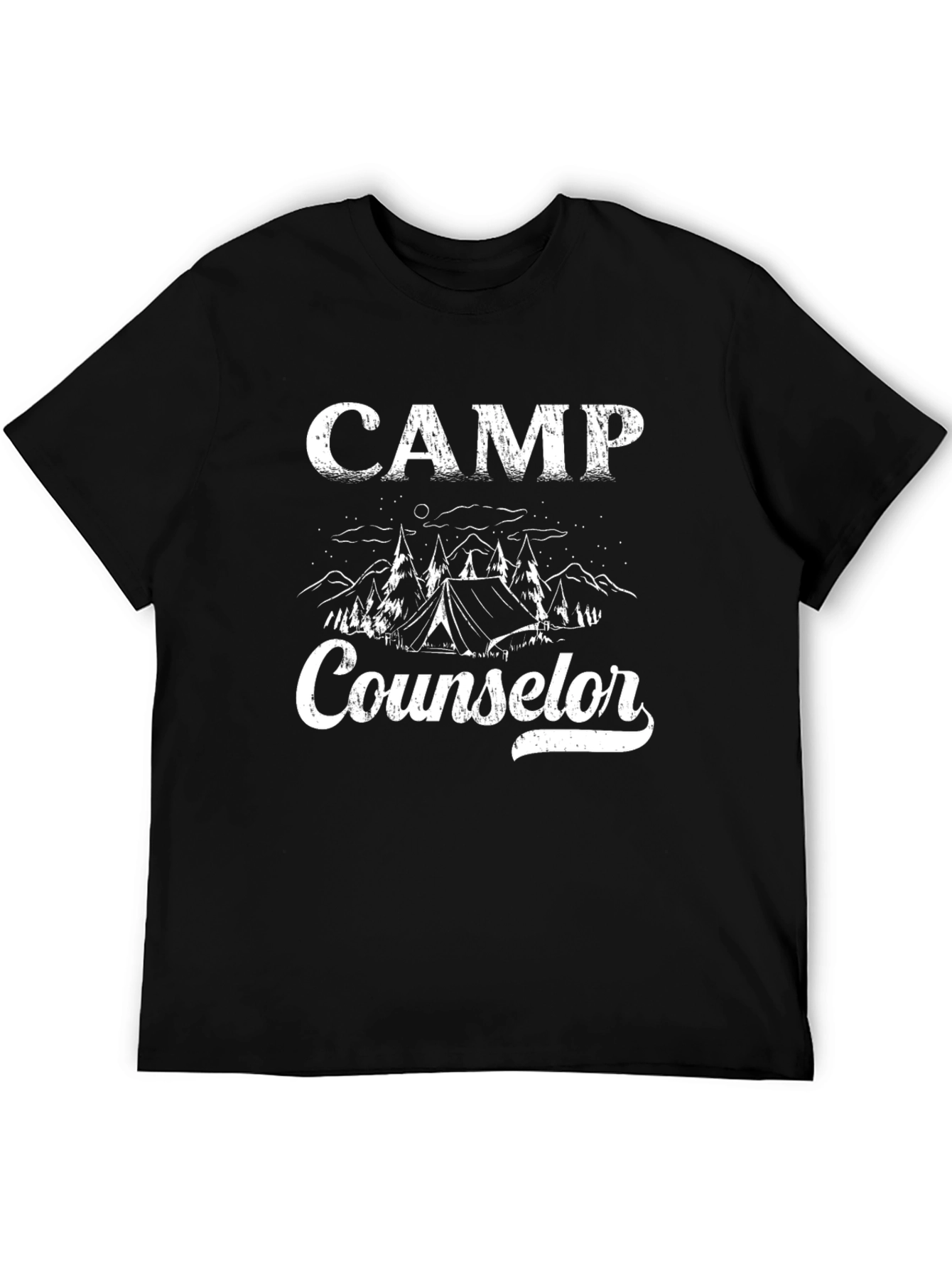 Camp Counselor Black Graphic T-Shirt