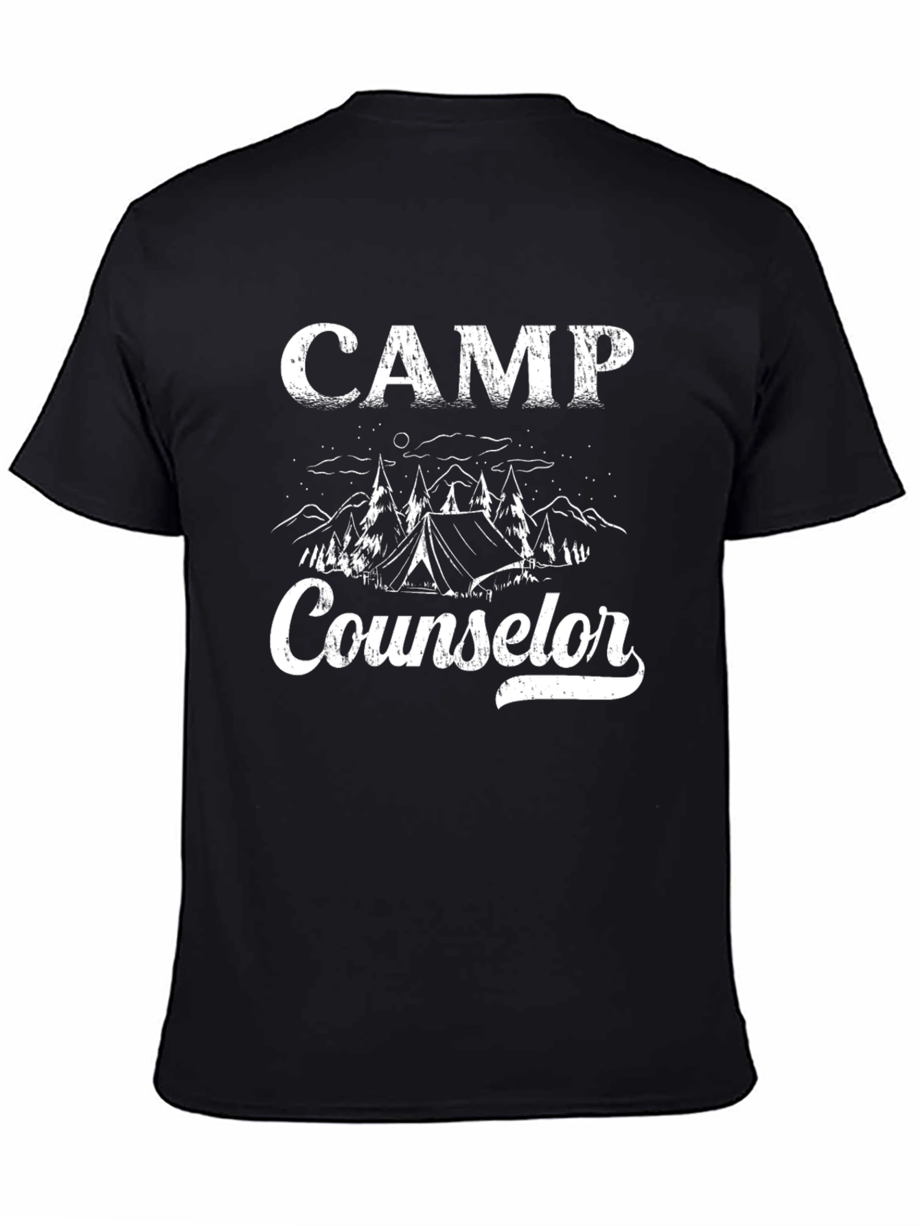 Camp Counselor Black Graphic T-Shirt