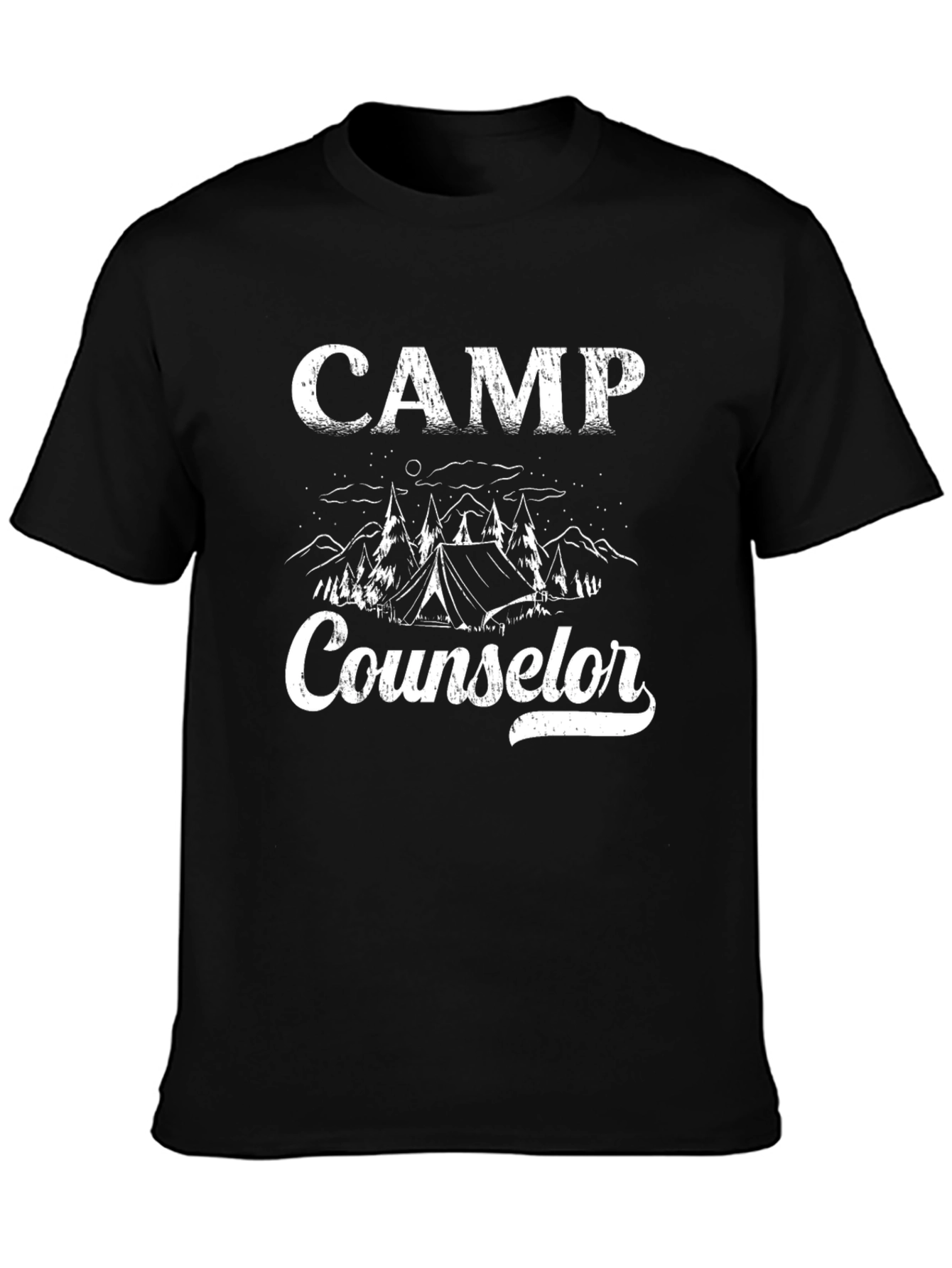 Camp Counselor Black Graphic T-Shirt