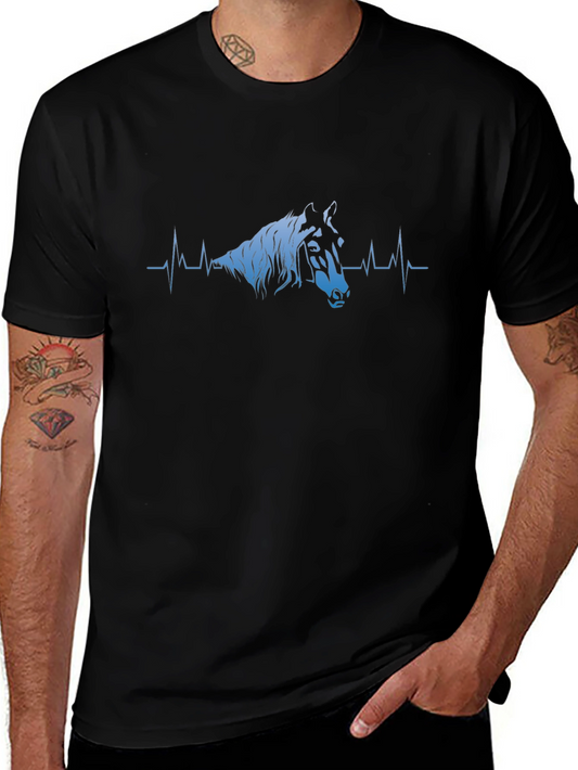 Horse Heartbeat T-Shirt - Equestrian Life Line Tee