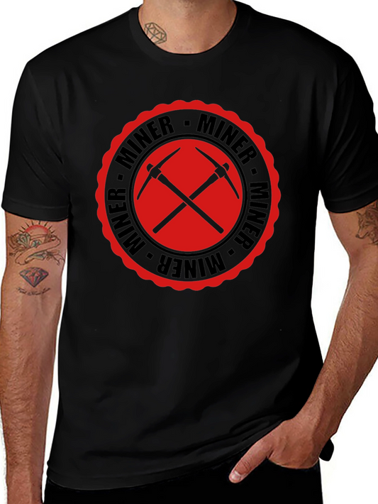 Miner Graphic Tee - Black Cotton T-Shirt