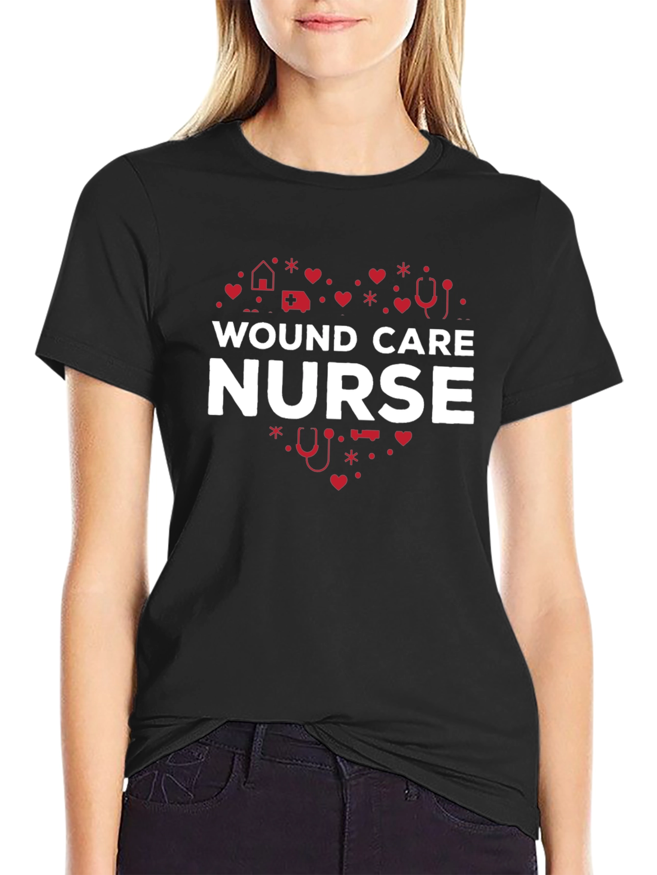 Wound Care Nurse Heart Graphic Tee