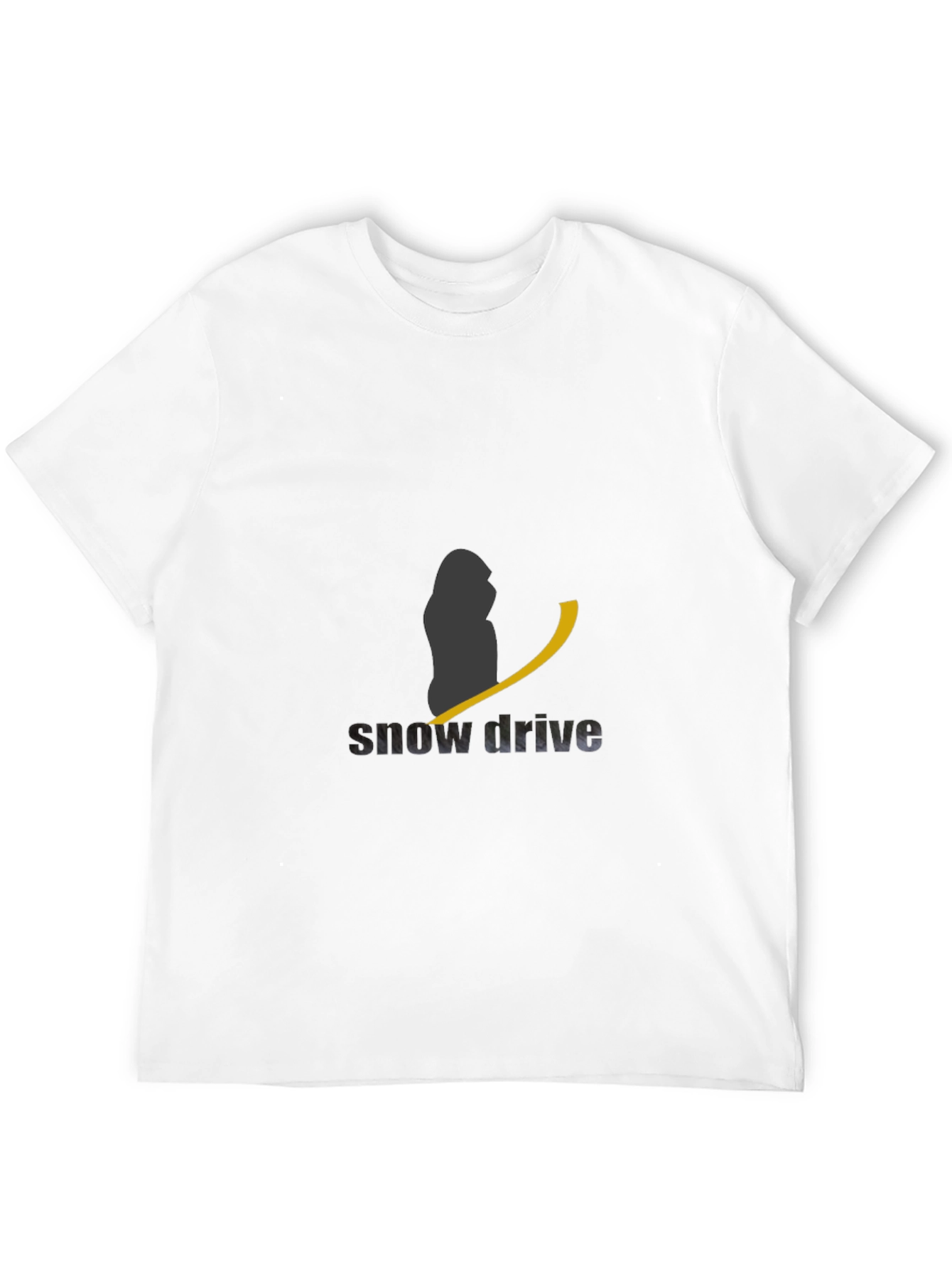 Snow Drive Black Graphic Tee for Men