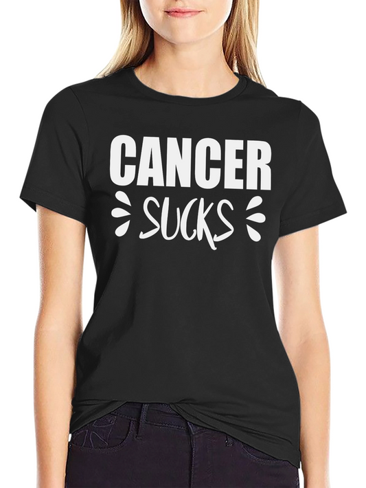 Cancer Sucks T-Shirt - Black Crew Neck Tee