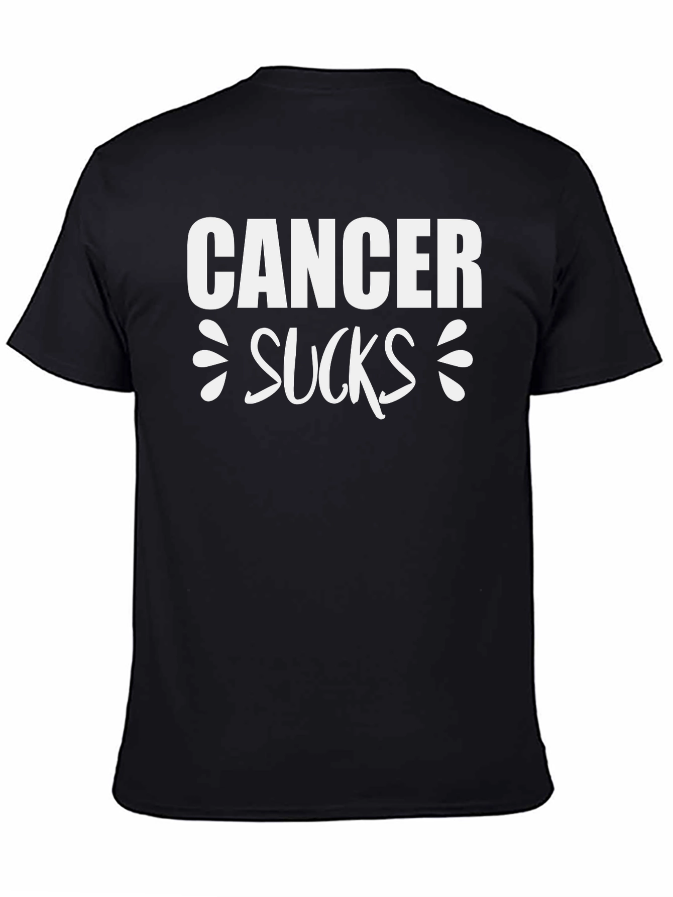 Cancer Sucks T-Shirt - Black Crew Neck Tee