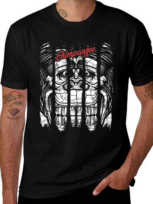 Chimpanzee Behind Bars Graphic Tee