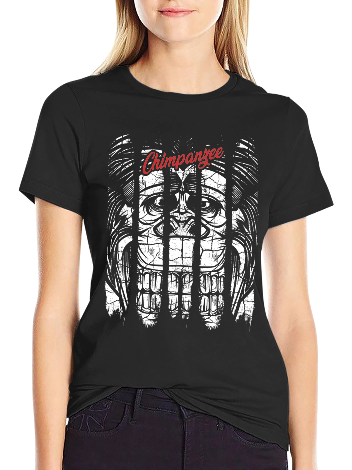 Chimpanzee Behind Bars Graphic Tee