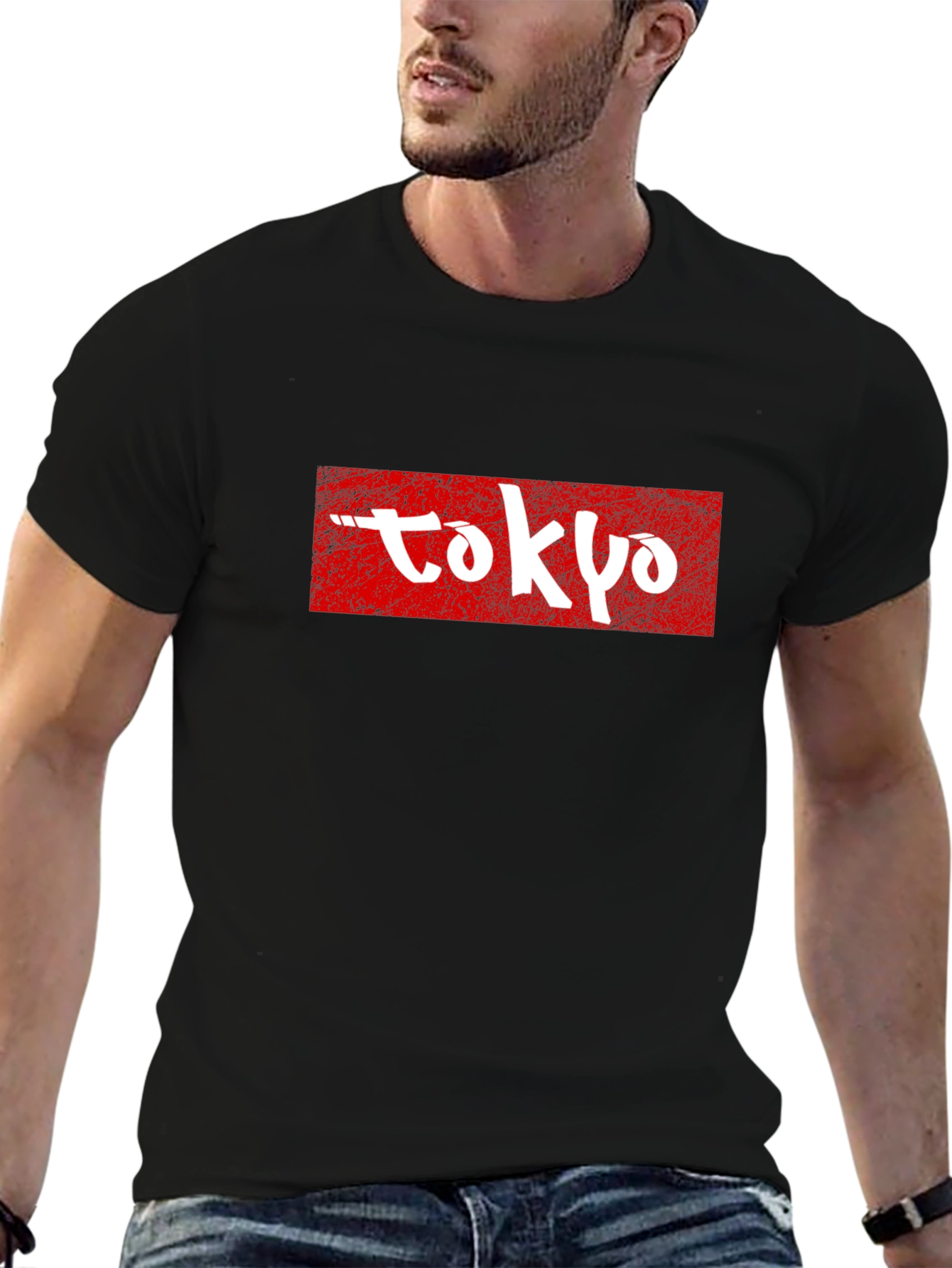Tokyo Graphic Tee - Red and White on Black