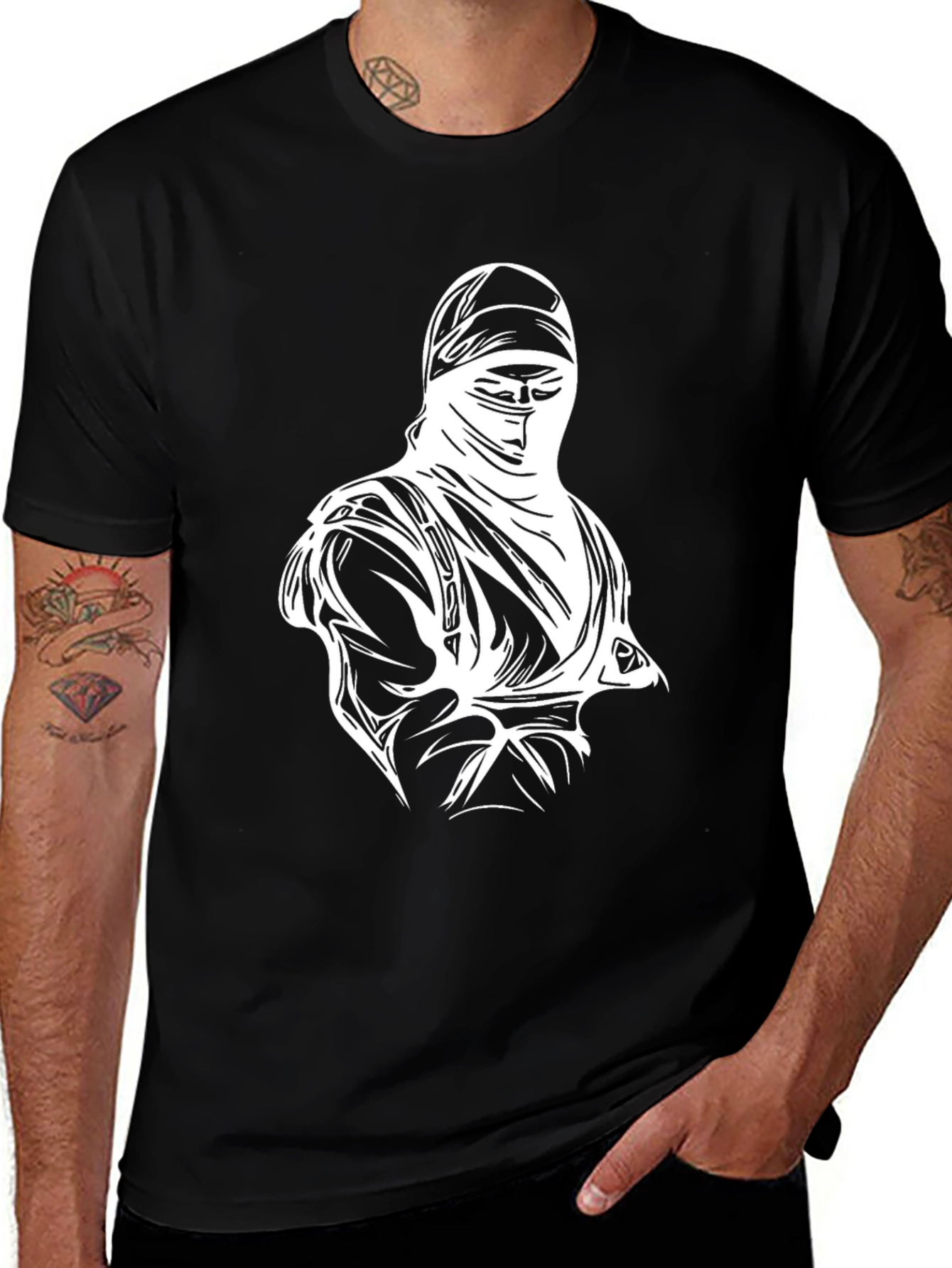 Ninja Graphic T-Shirt - Black Cotton Tee