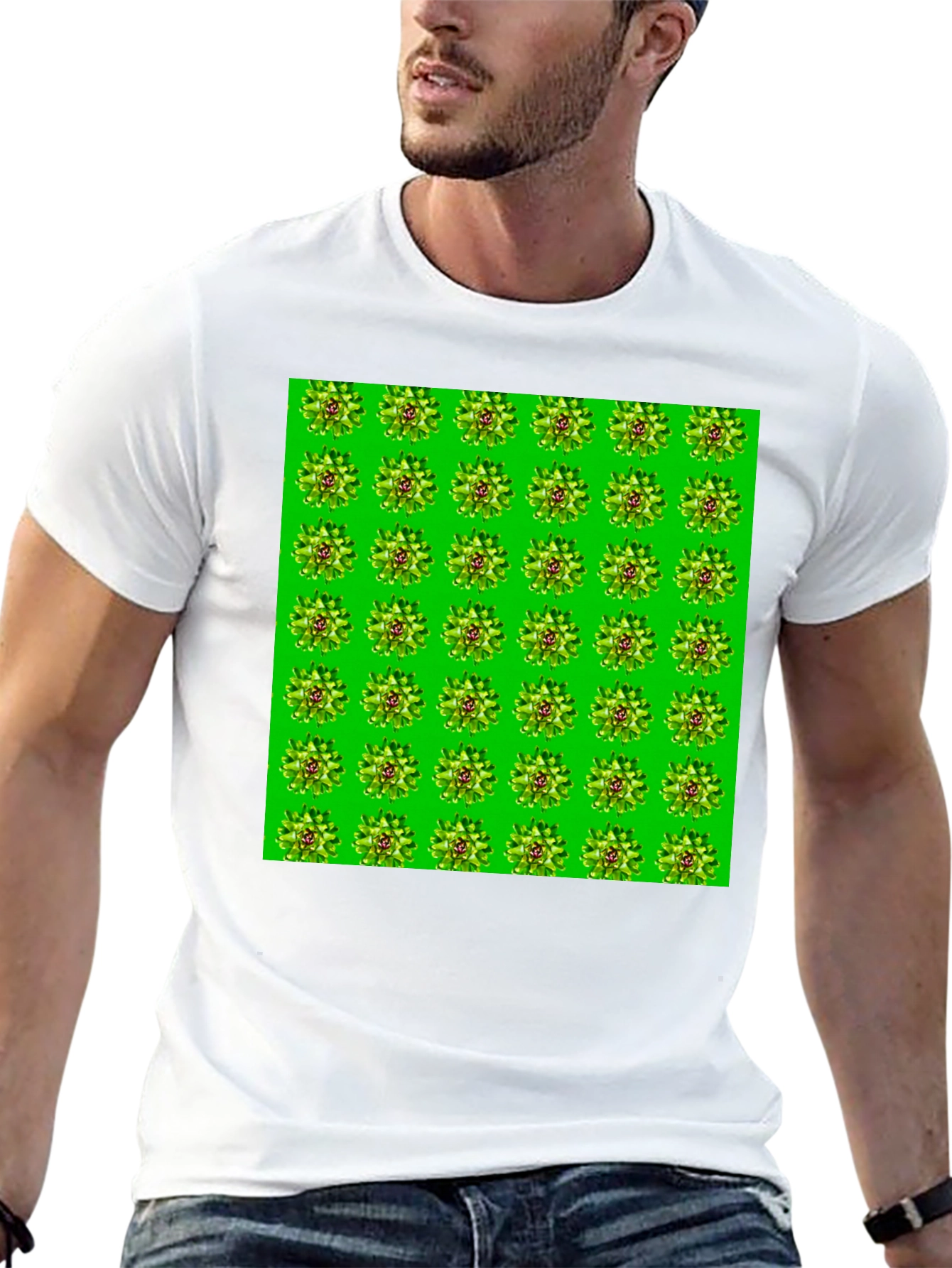 Funky Succulent Pattern T-Shirt