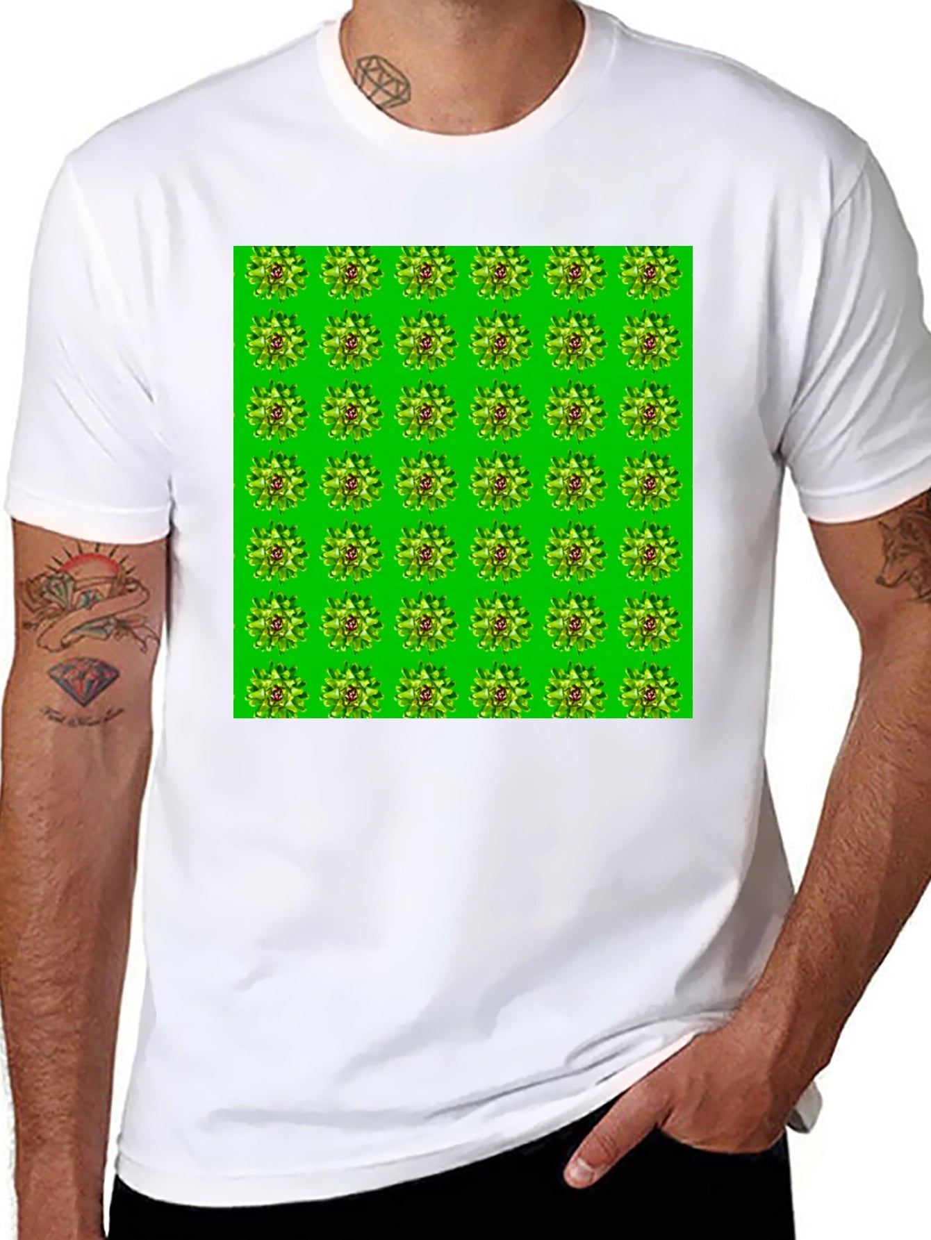 Funky Succulent Pattern T-Shirt