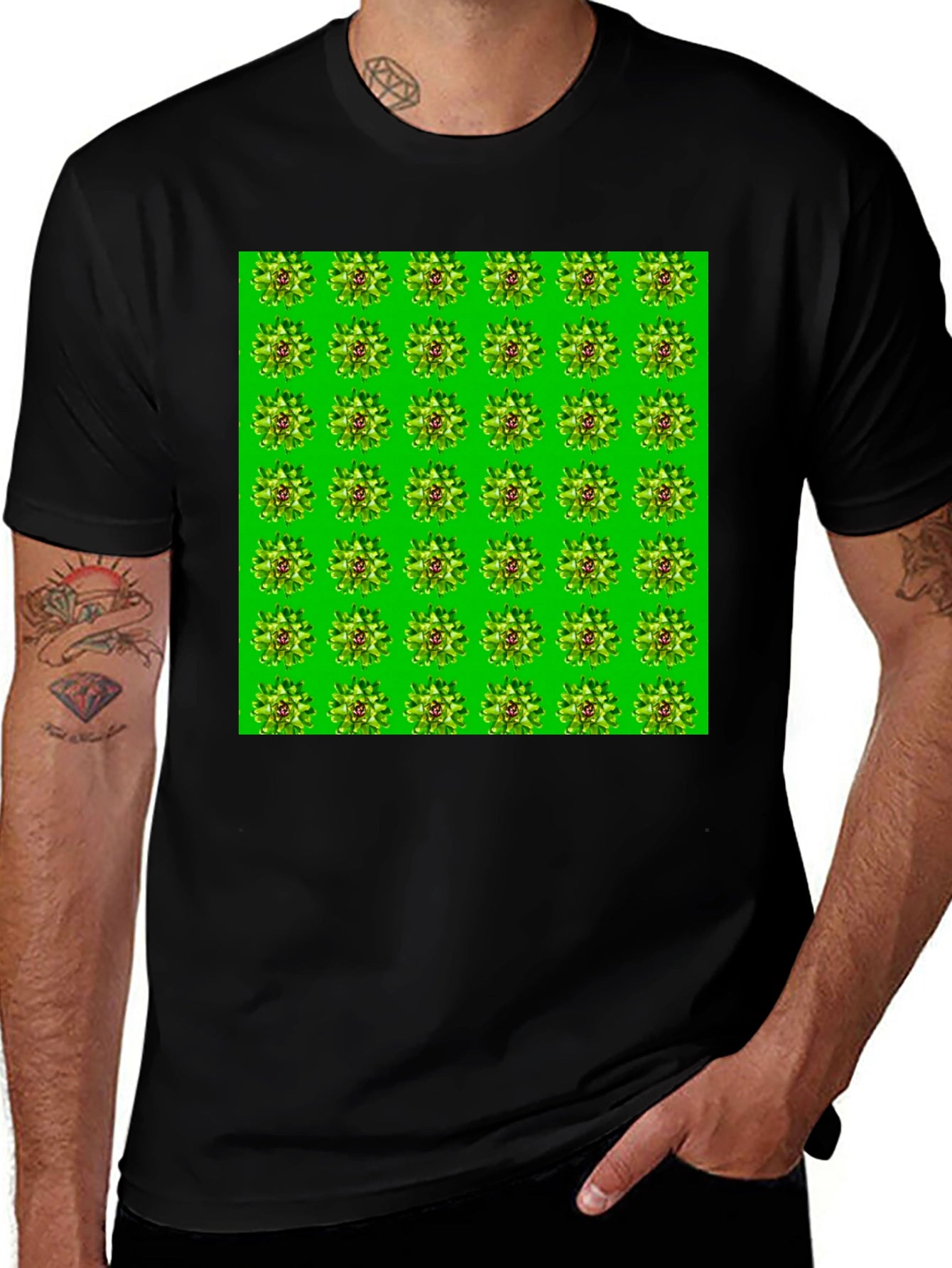 Funky Succulent Pattern T-Shirt