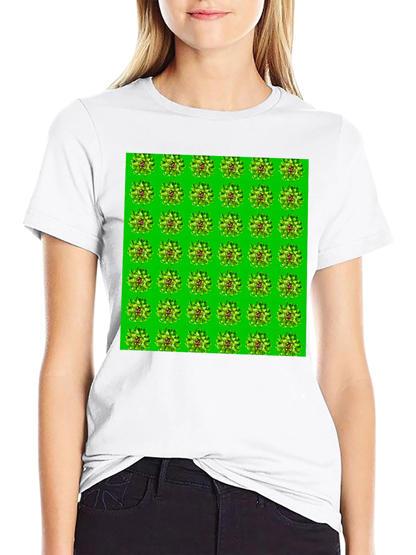 Funky Succulent Pattern T-Shirt
