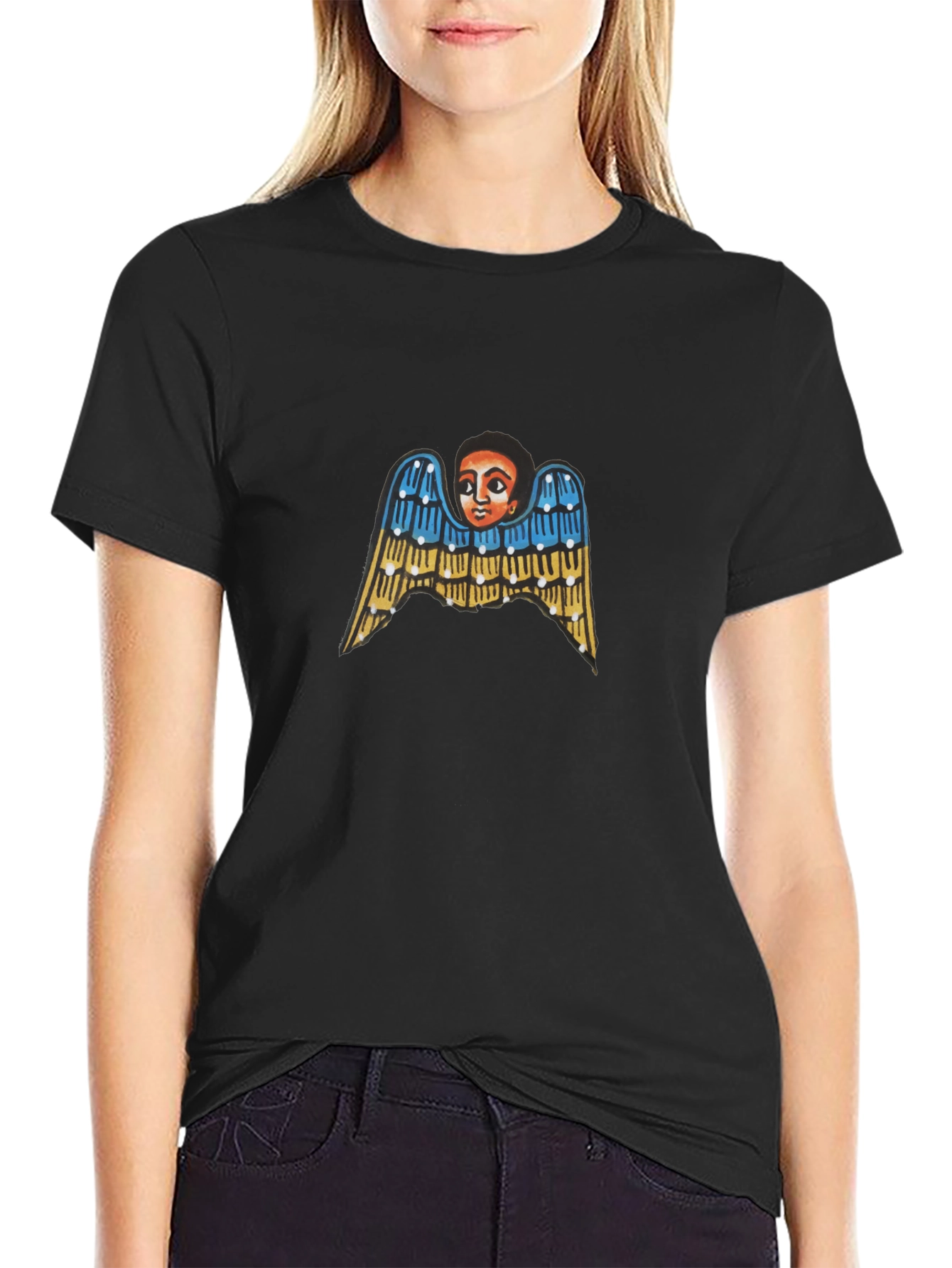 Angel Wings Graphic Black Tee