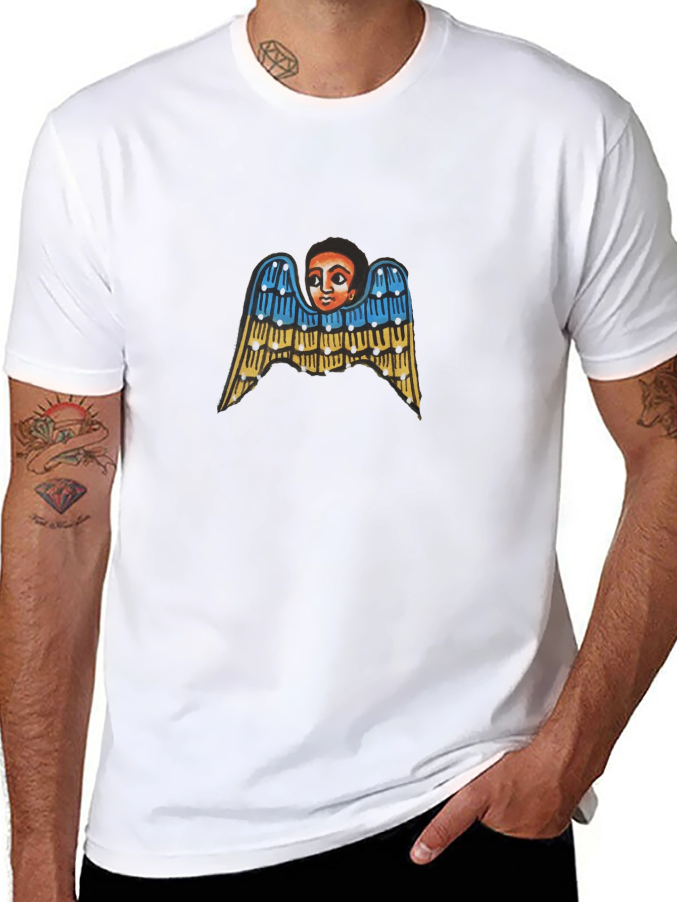 Angel Wings Graphic Black Tee