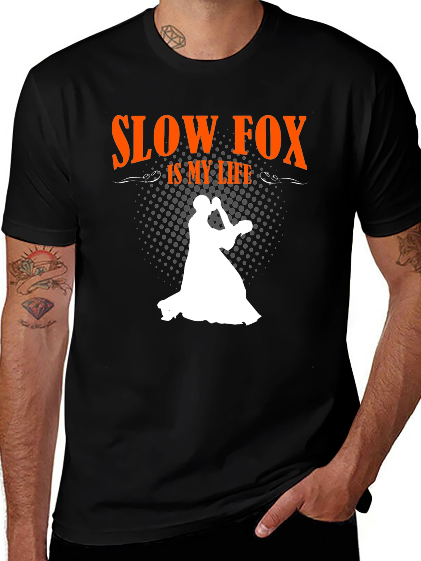Slow Fox is My Life Black T-Shirt