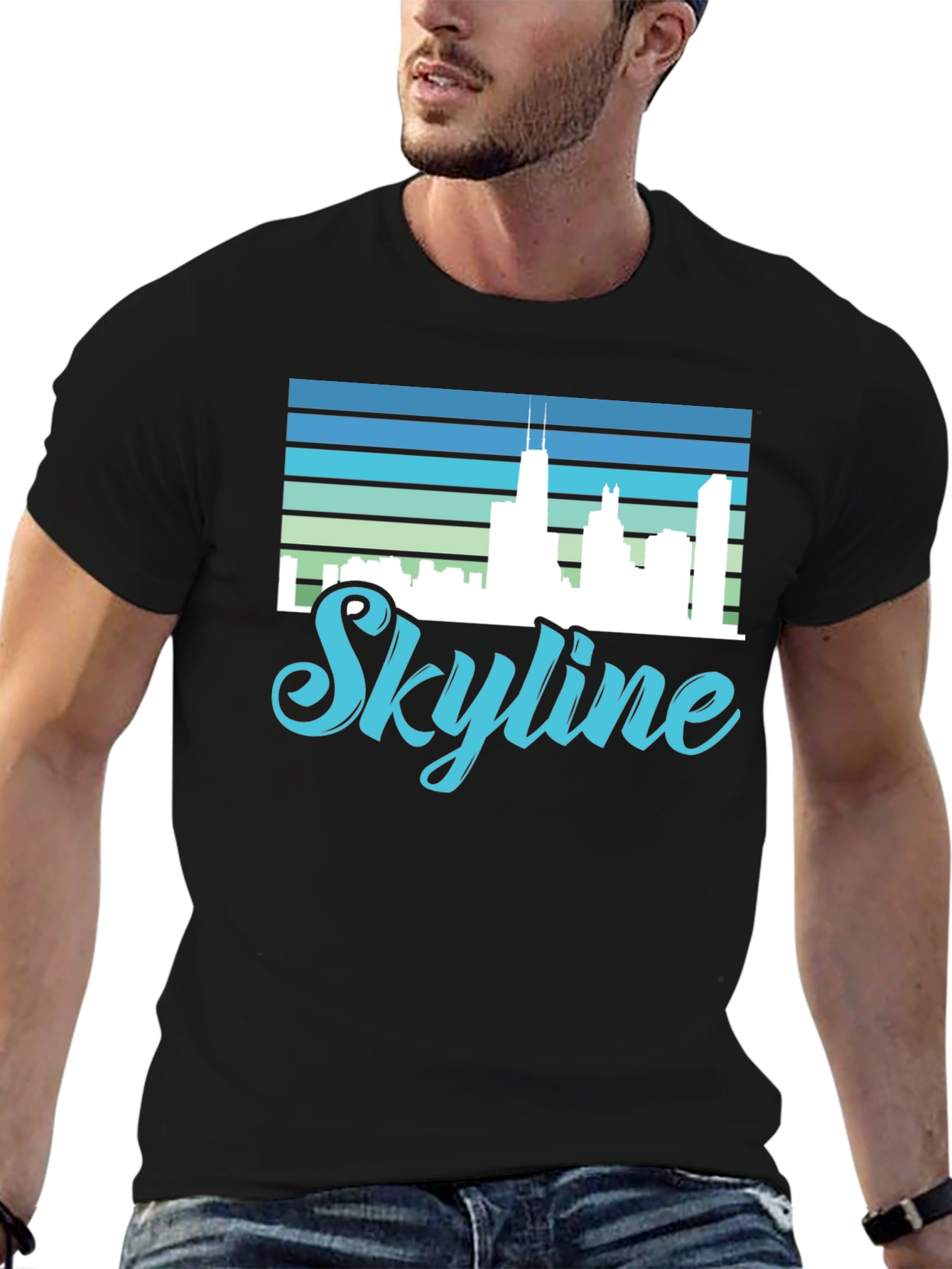 Skyline Graphic Tee - Cityscape Retro Design