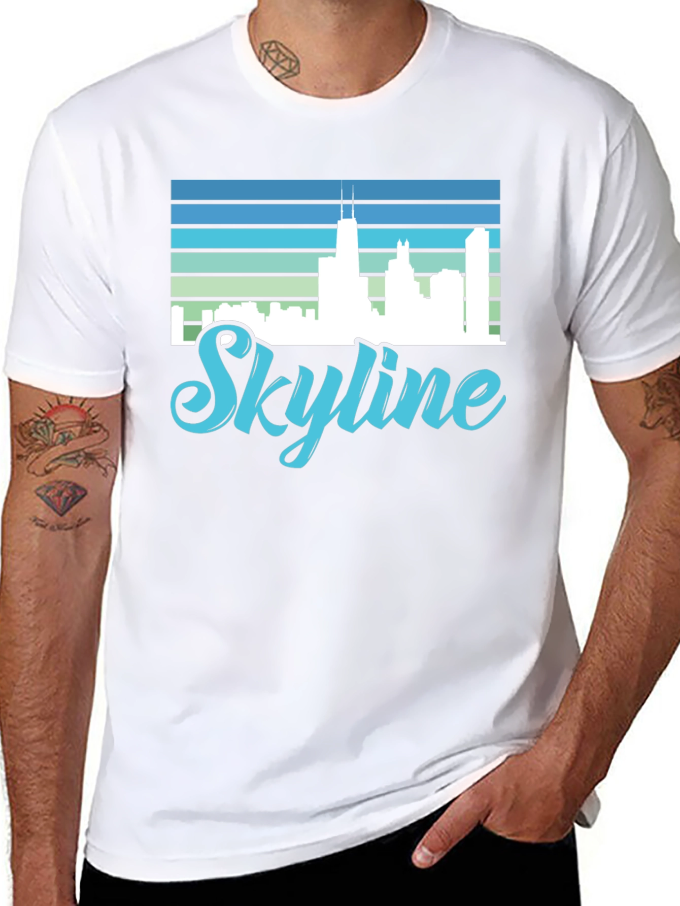Skyline Graphic Tee - Cityscape Retro Design