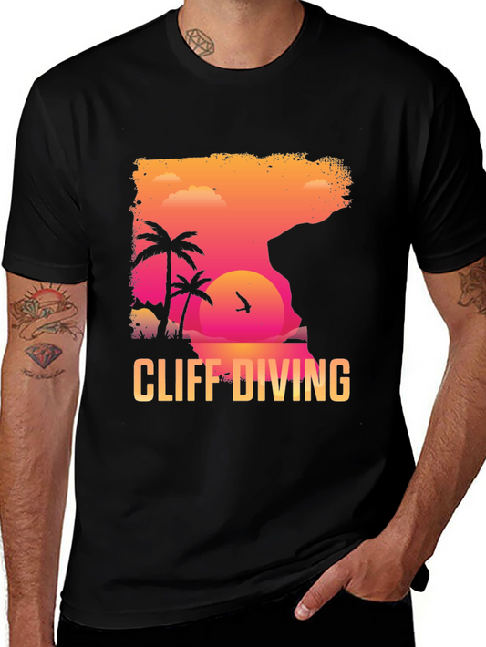 Cliff Diving Graphic T-Shirt - Summer Adventure Tee