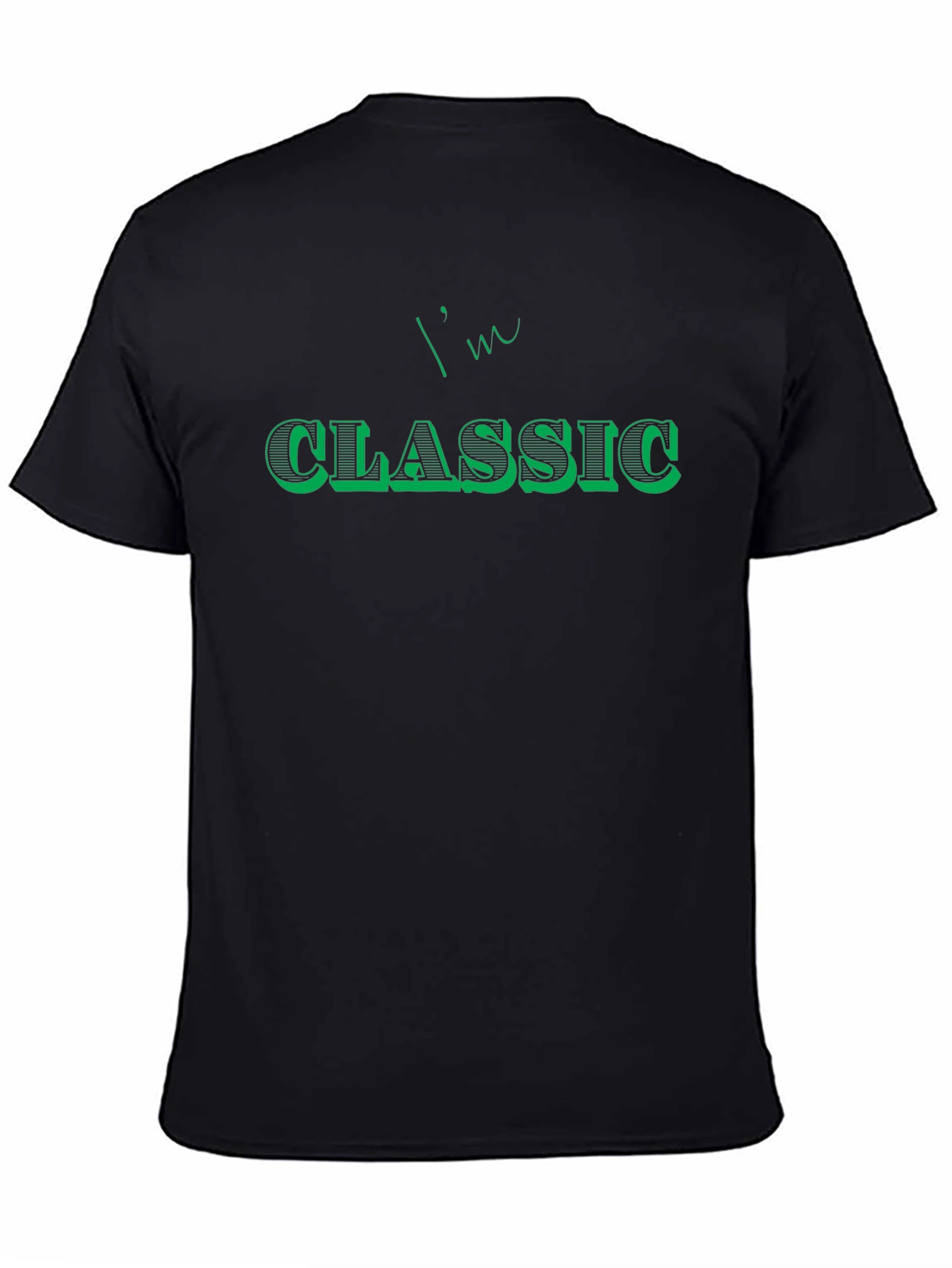 Classic Style Black Cotton T-Shirt