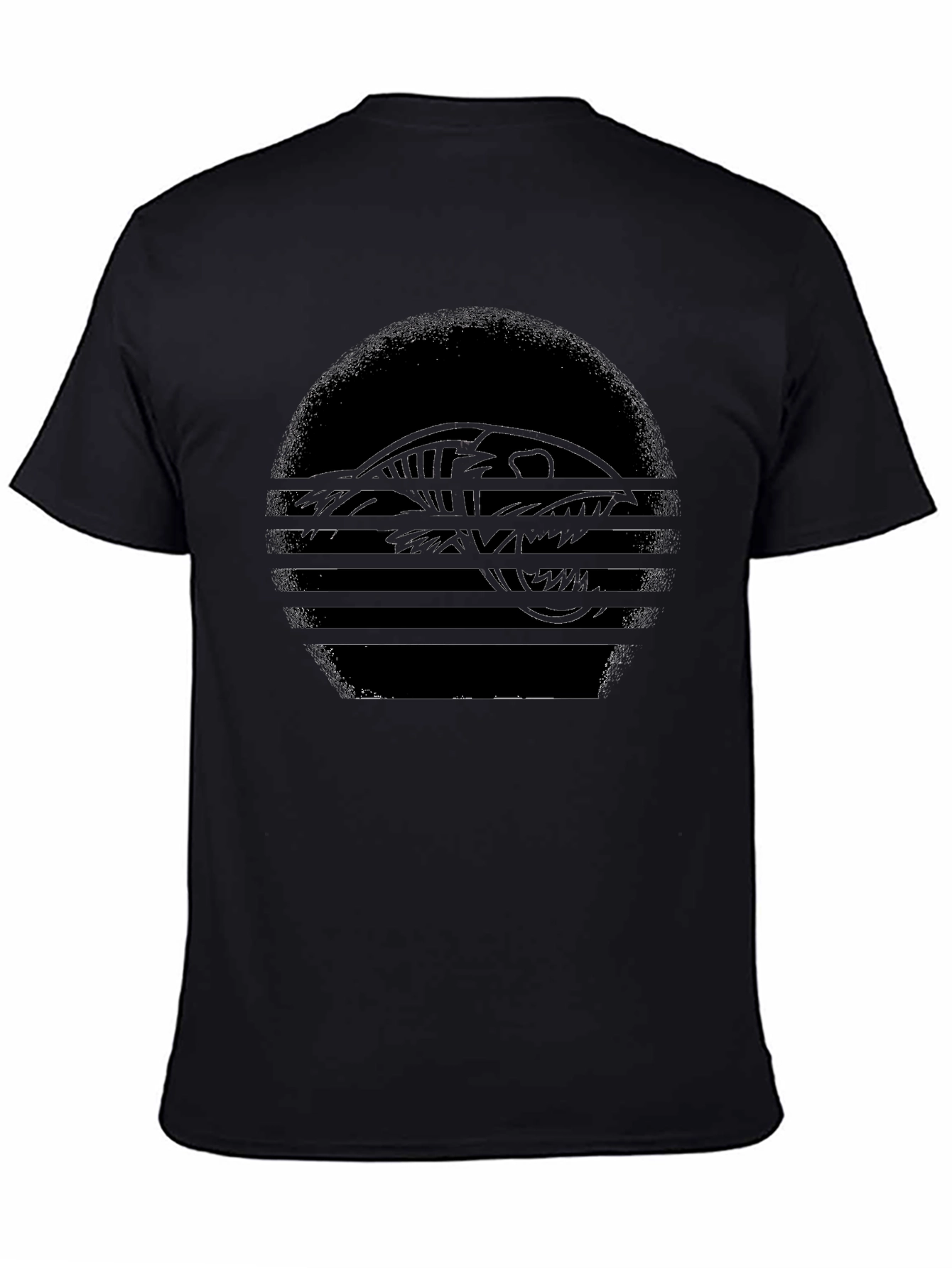 Black T-Shirt - Sea Monster Graphic