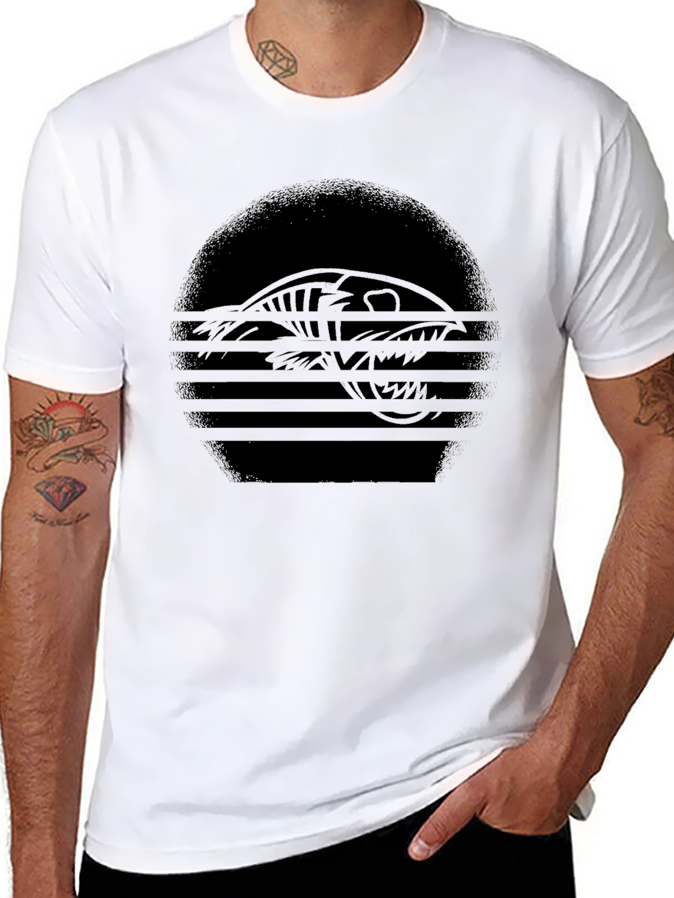 Black T-Shirt - Sea Monster Graphic