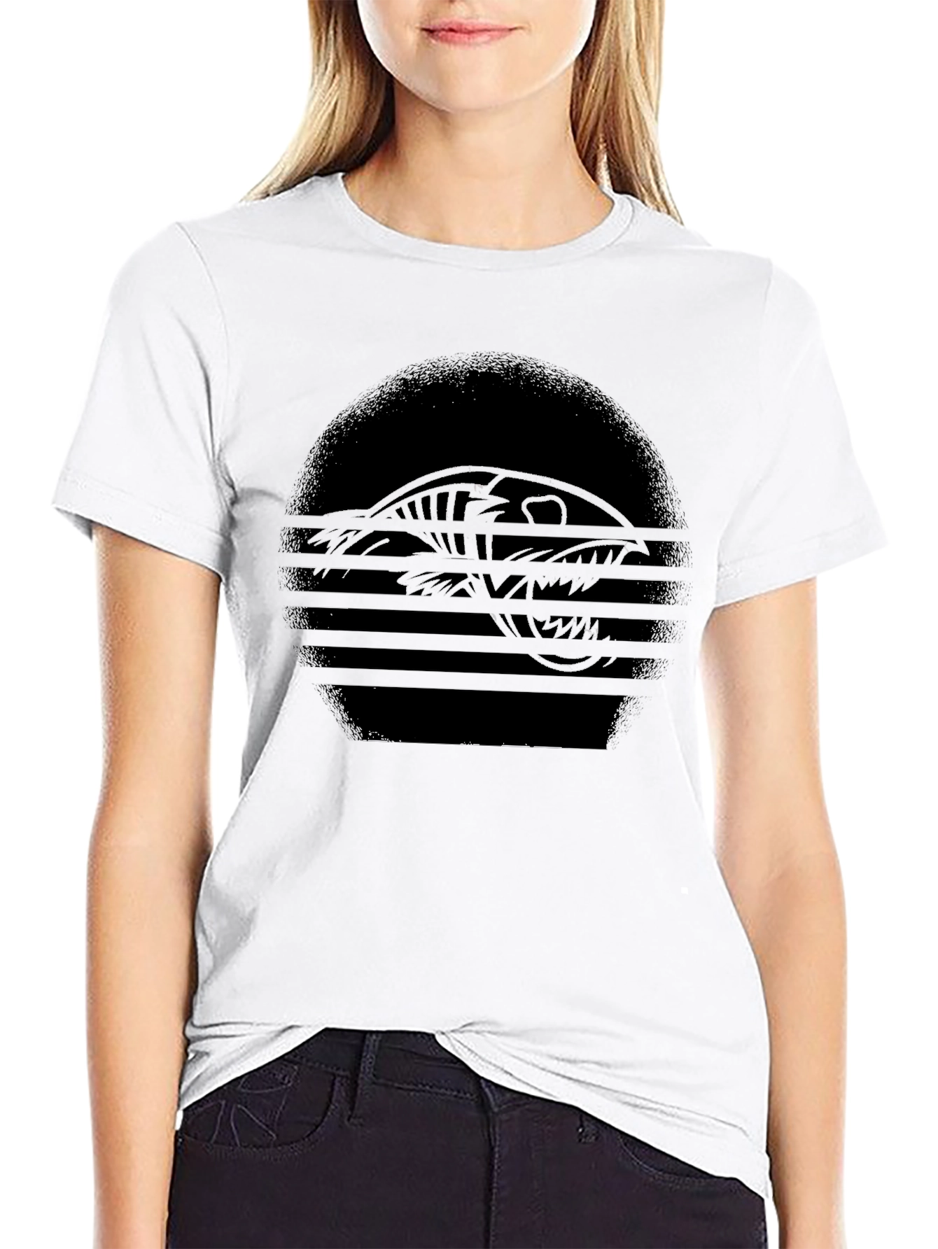 Black T-Shirt - Sea Monster Graphic