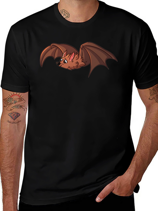 Cartoon Bat Graphic T-Shirt - Soft Cotton Blend Tee