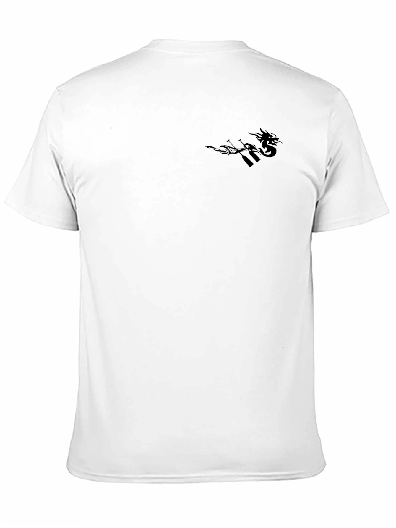 Mens Black Graphic Tee - Dragon Design