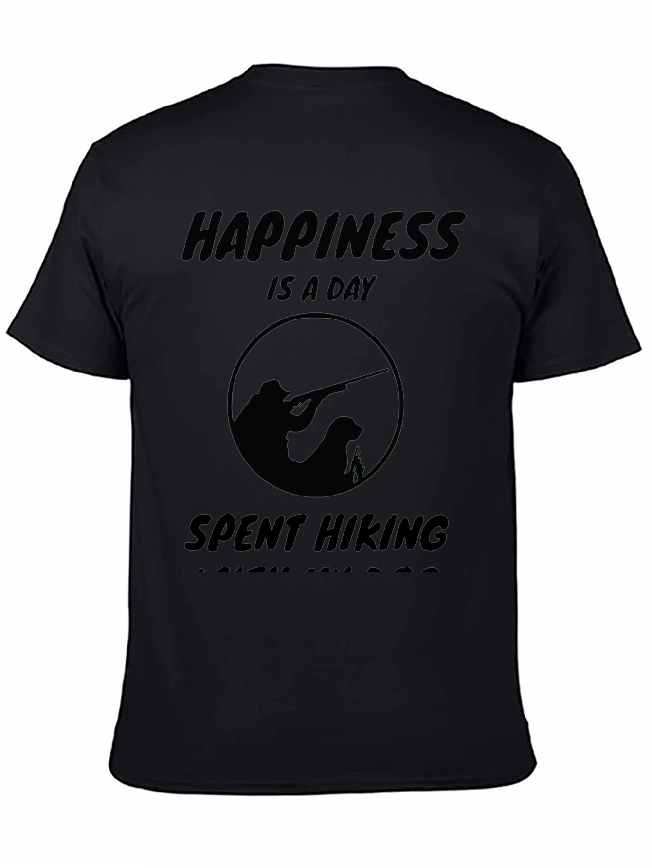 Happiness Is A Day Spent Hiking Black T-Shirt