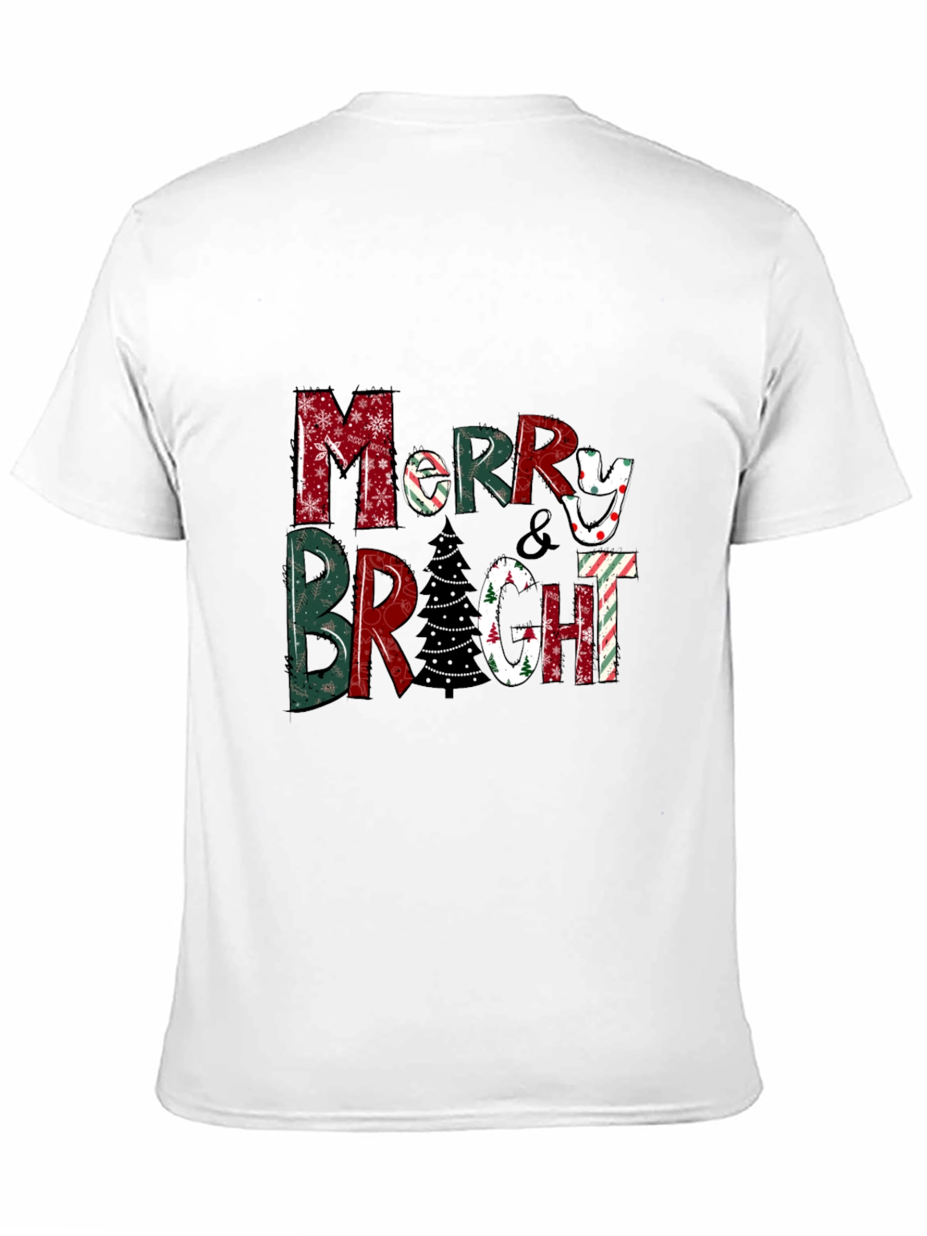 Festive Merry & Bright Christmas Graphic Tee