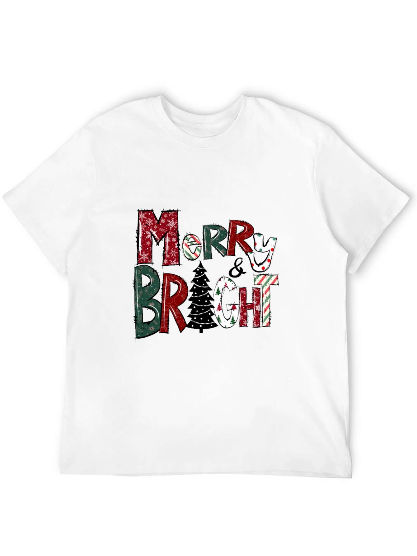 Festive Merry & Bright Christmas Graphic Tee