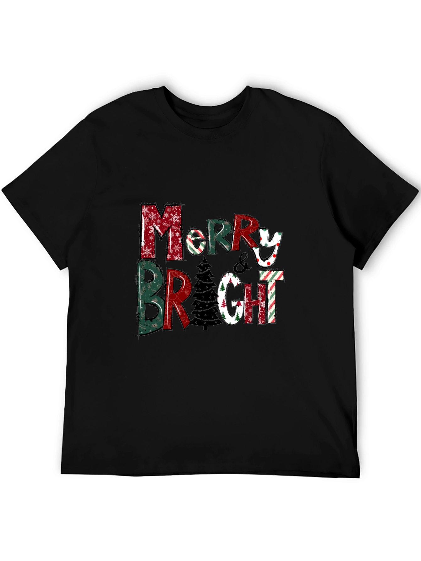 Festive Merry & Bright Christmas Graphic Tee