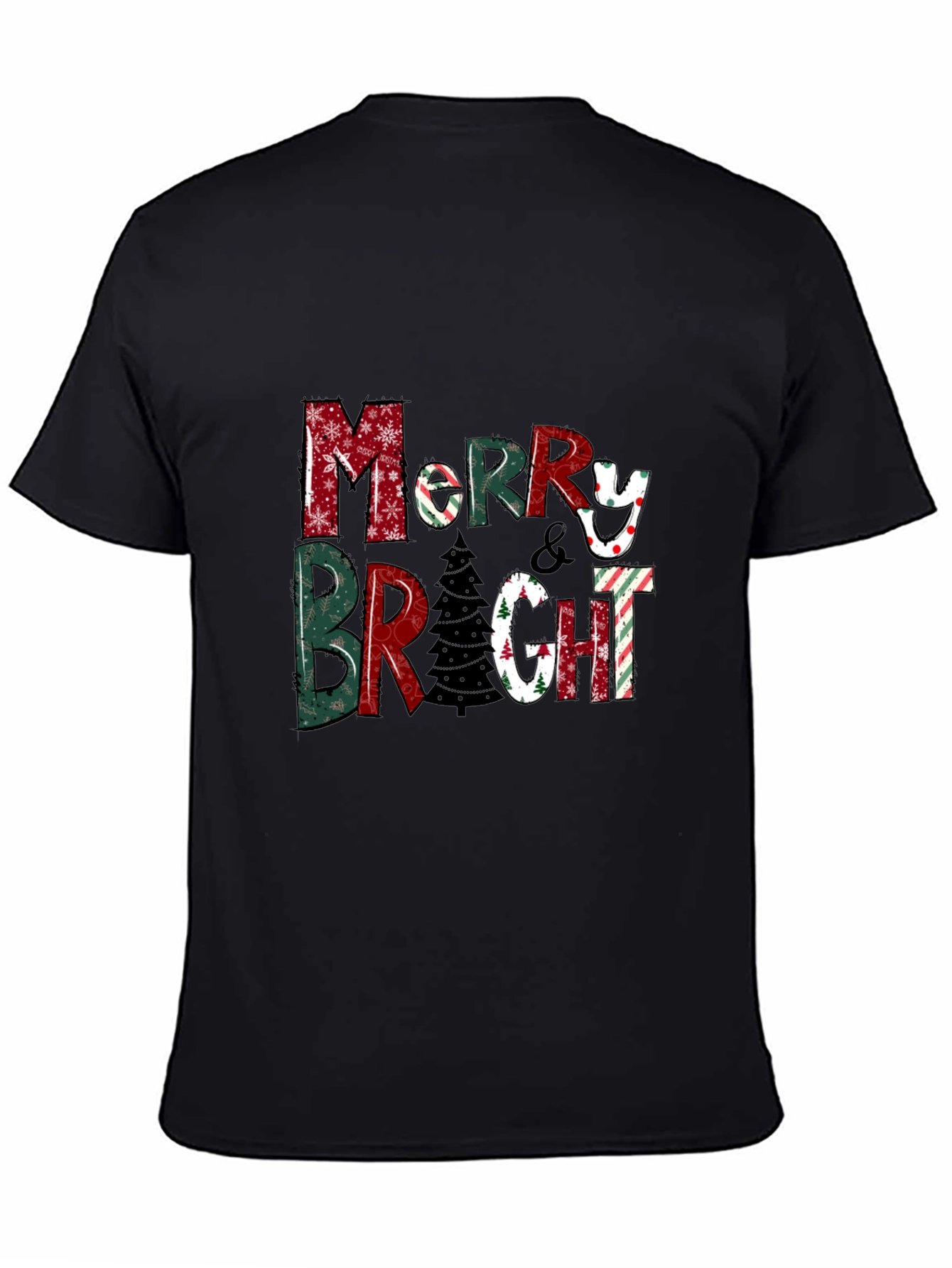 Festive Merry & Bright Christmas Graphic Tee