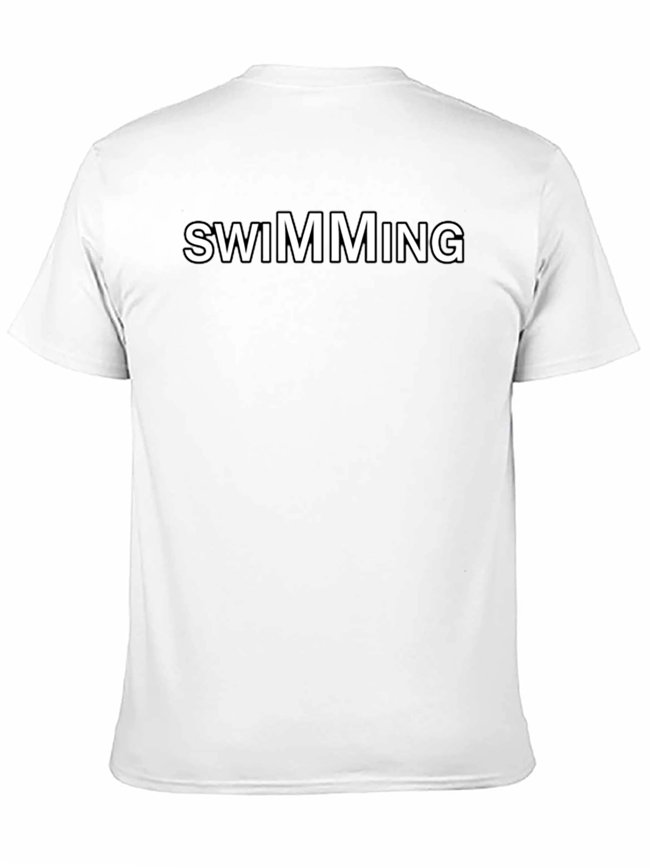 Swimming Graphic Tee - Black Cotton Blend Shirt