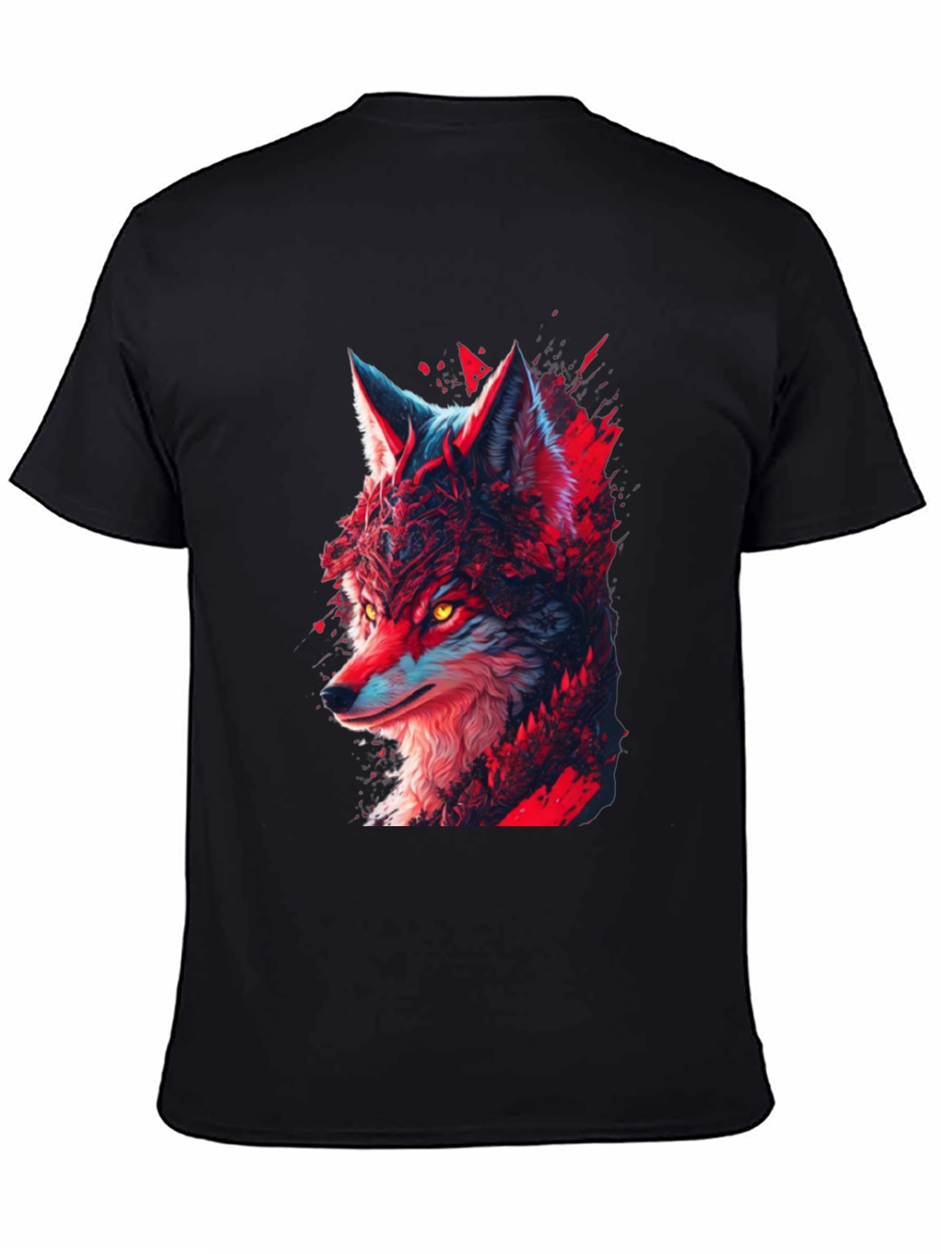 Wolf Graphic Print Black T-Shirt