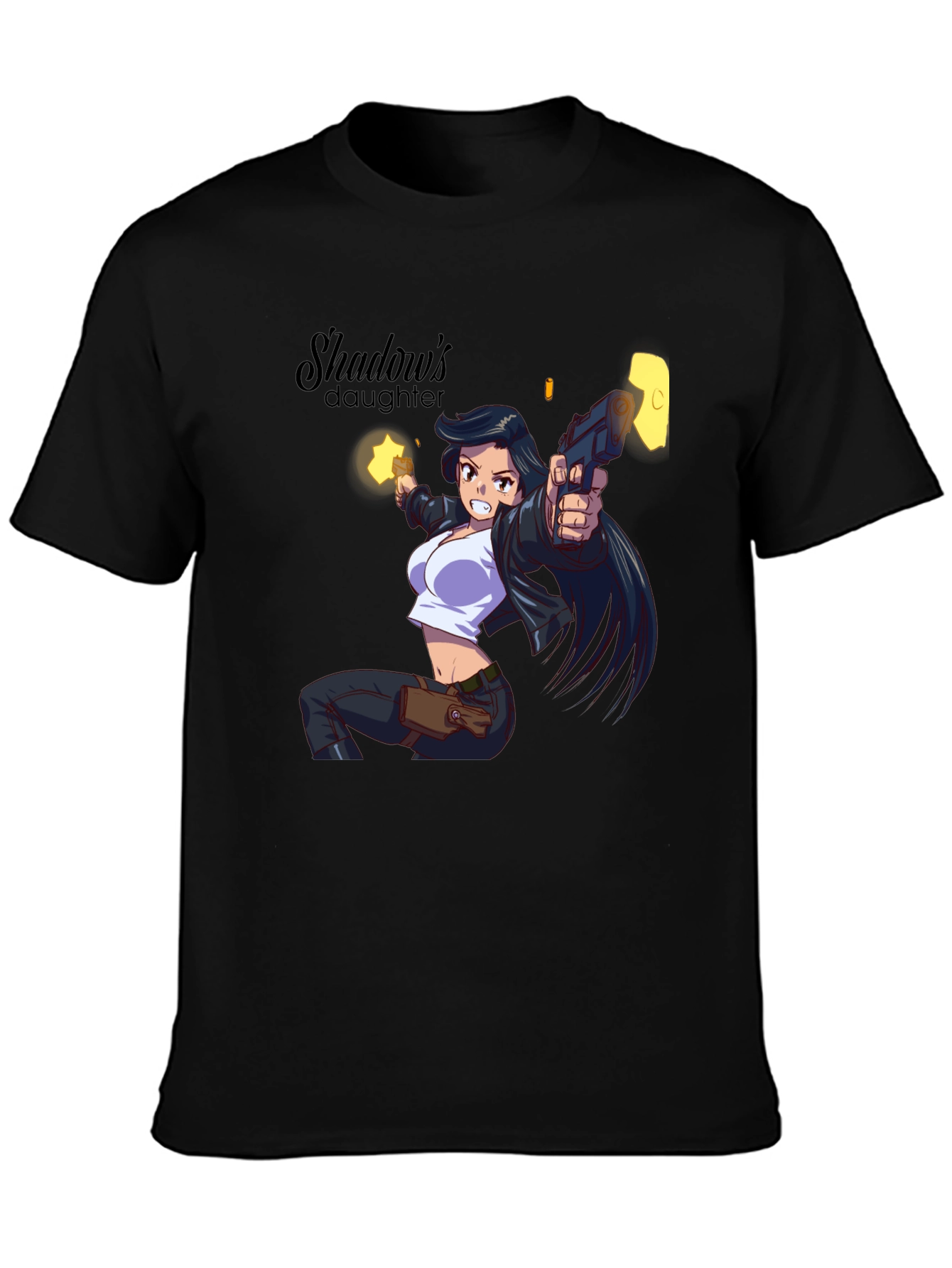 Shadows Daughter Anime Graphic Black T-Shirt