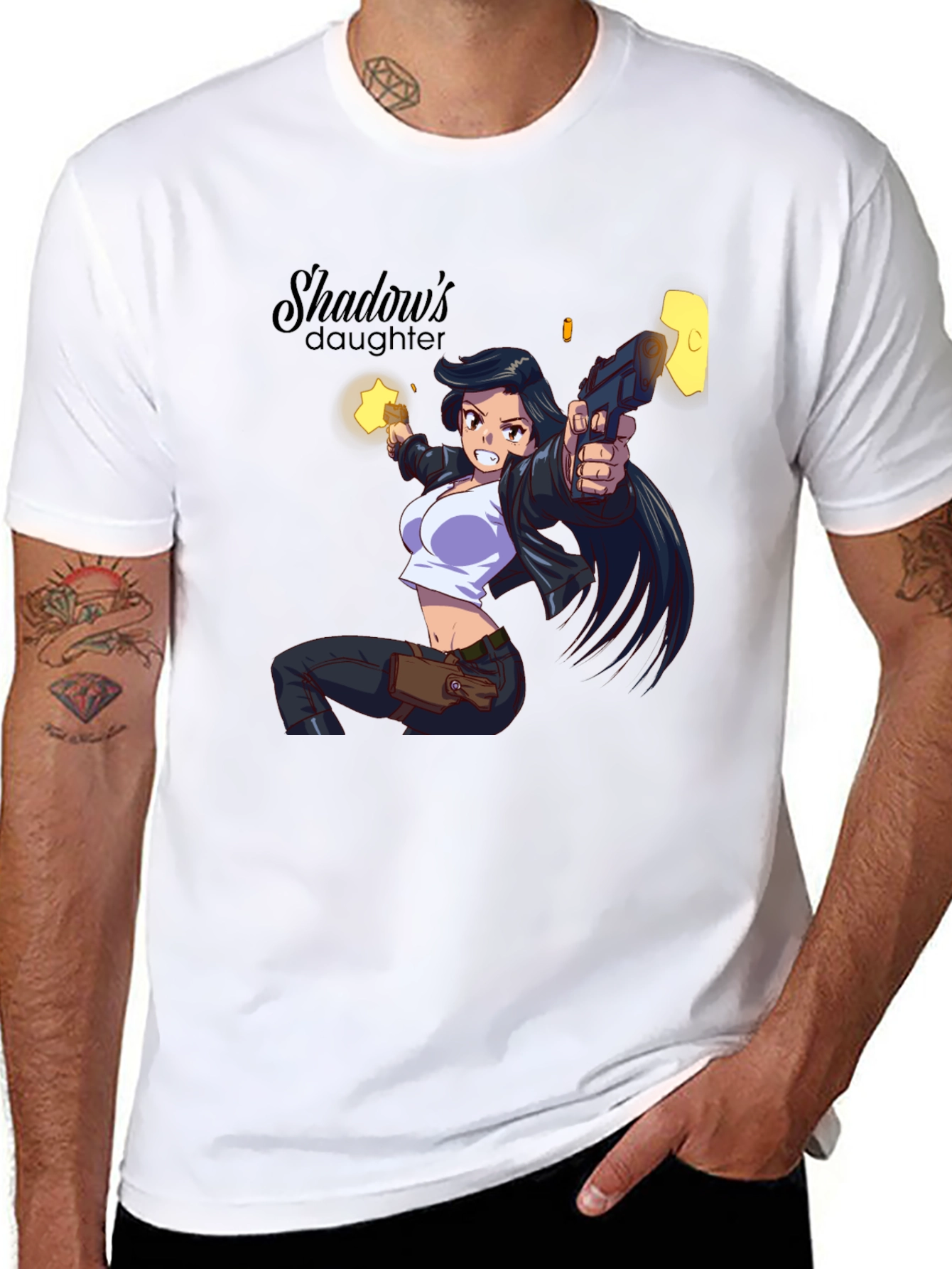 Shadows Daughter Anime Graphic Black T-Shirt