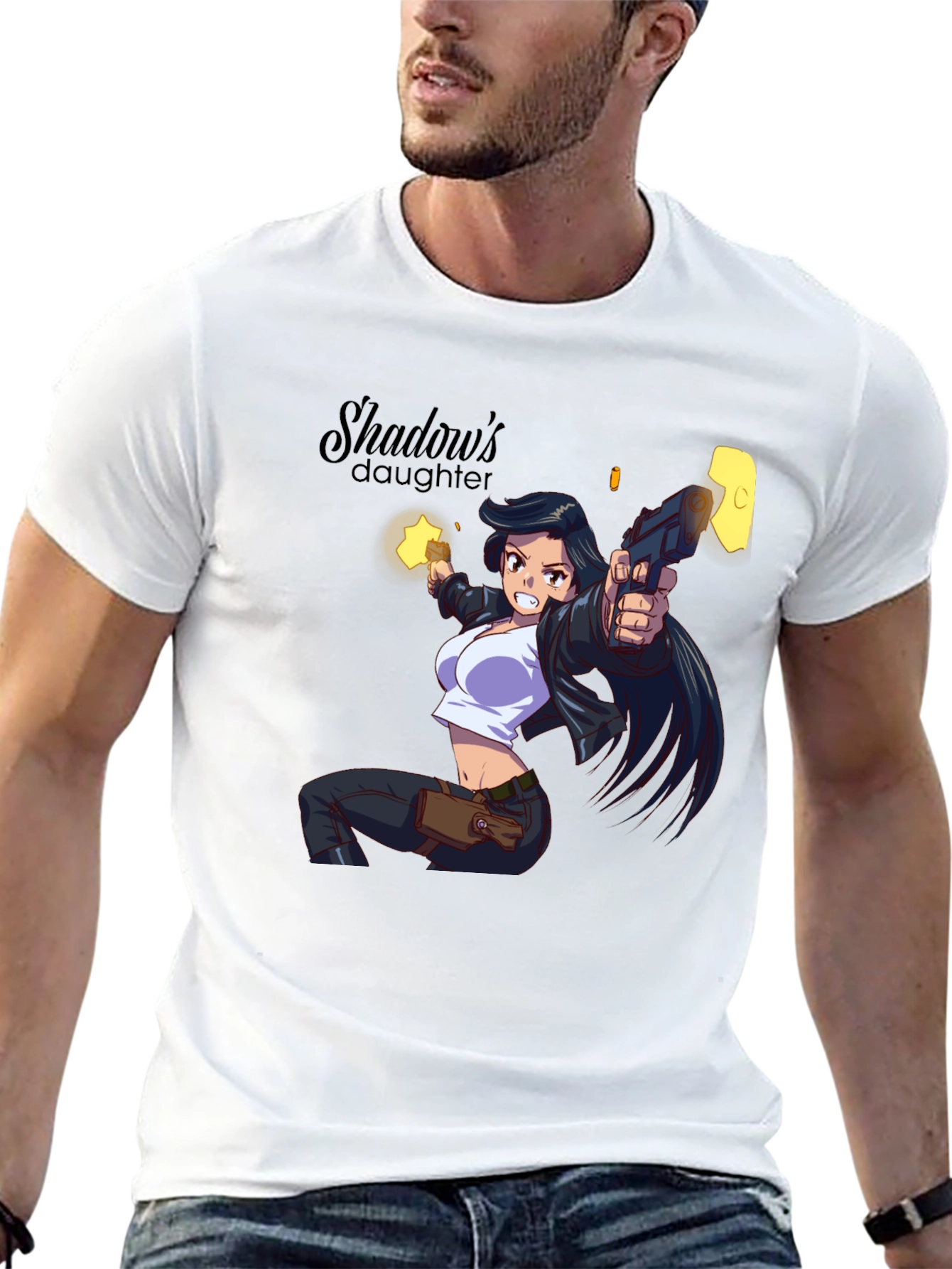 Shadows Daughter Anime Graphic Black T-Shirt
