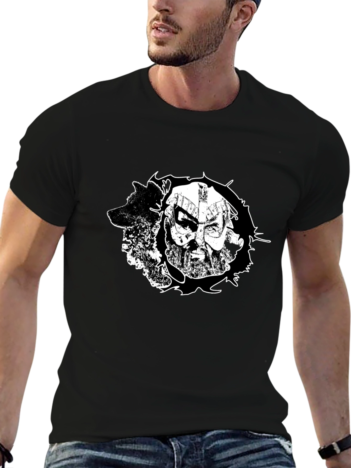 Viking Warrior Graphic Black T-Shirt