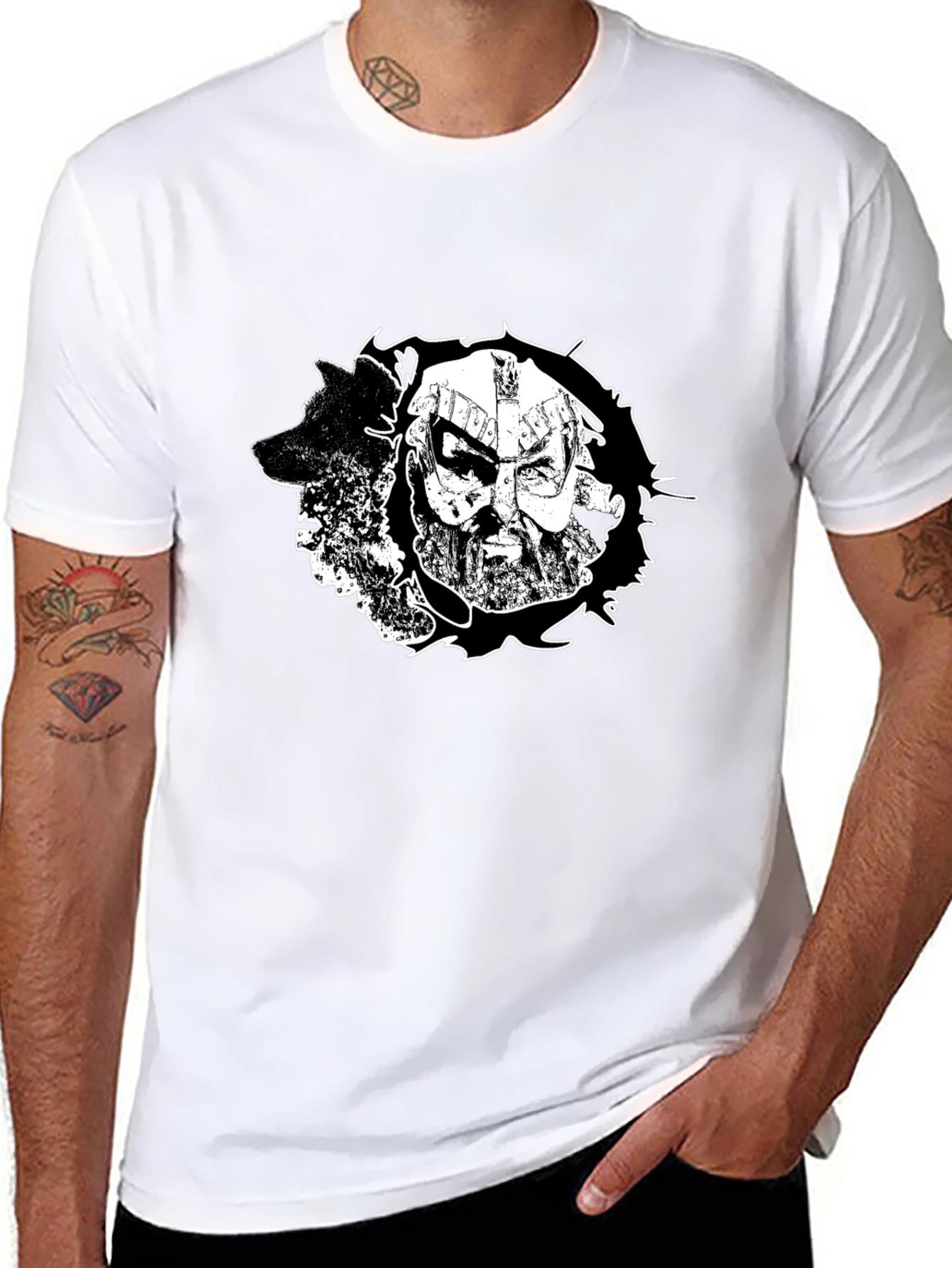 Viking Warrior Graphic Black T-Shirt