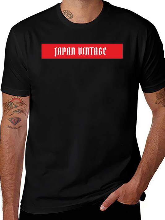Japan Vintage Black T-Shirt - Red Graphic Tee